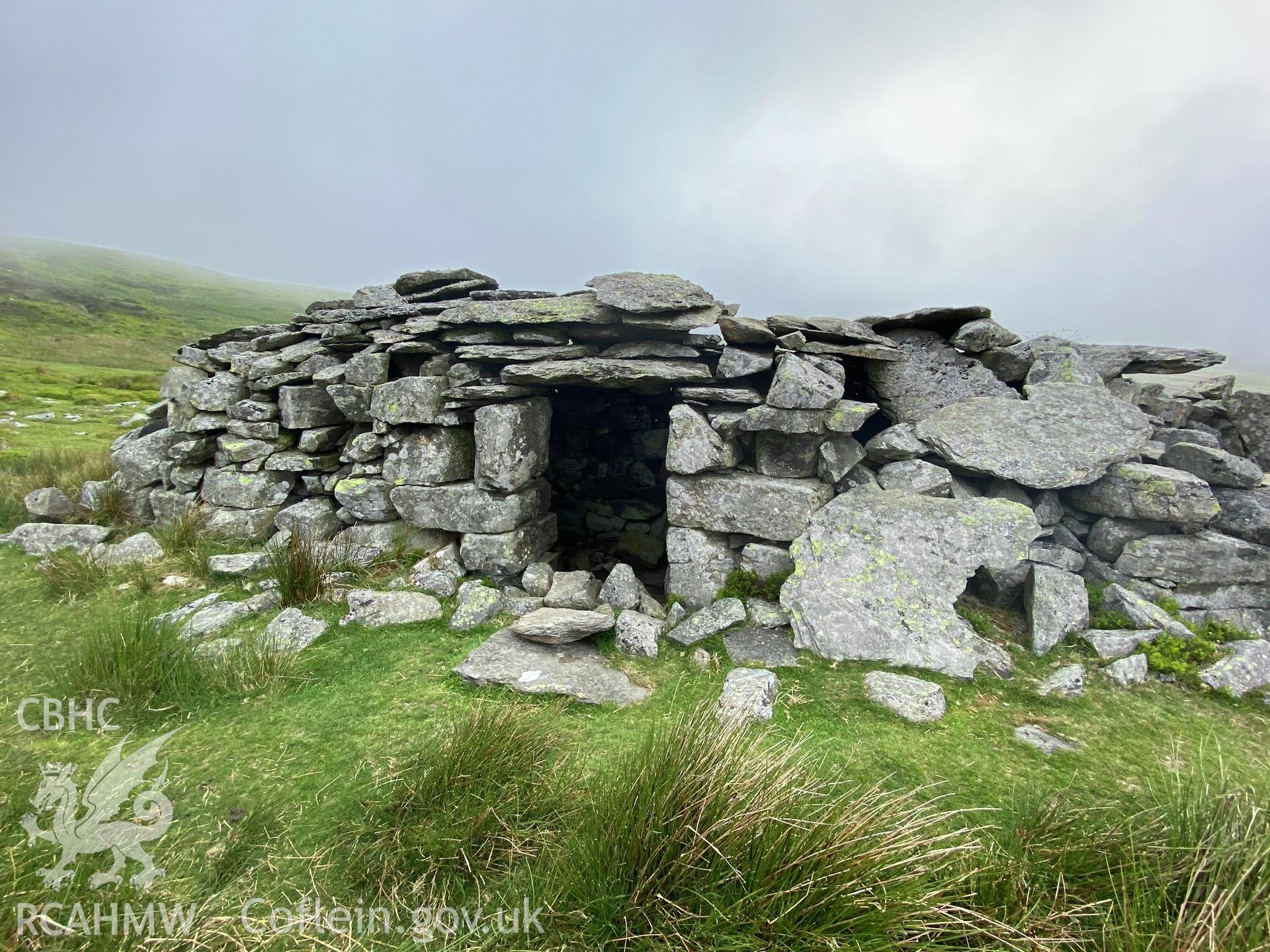 Digital colour photograph showing Talyfan peat house, produced by Paul R Davis in 2021.