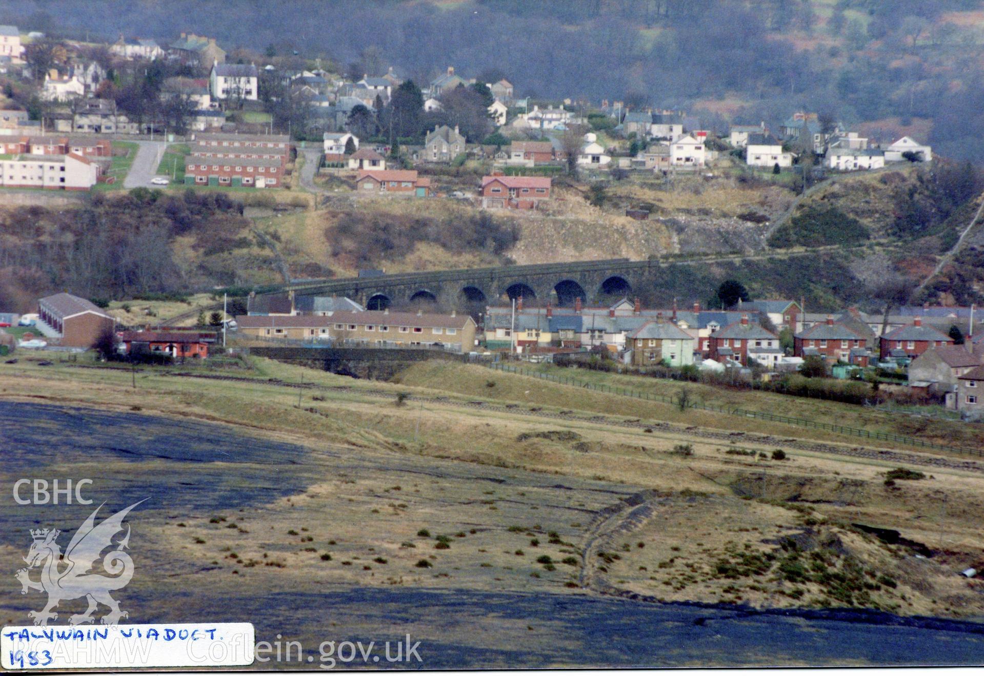 Digital photograph showing Talywain viaduct, dated 1983.