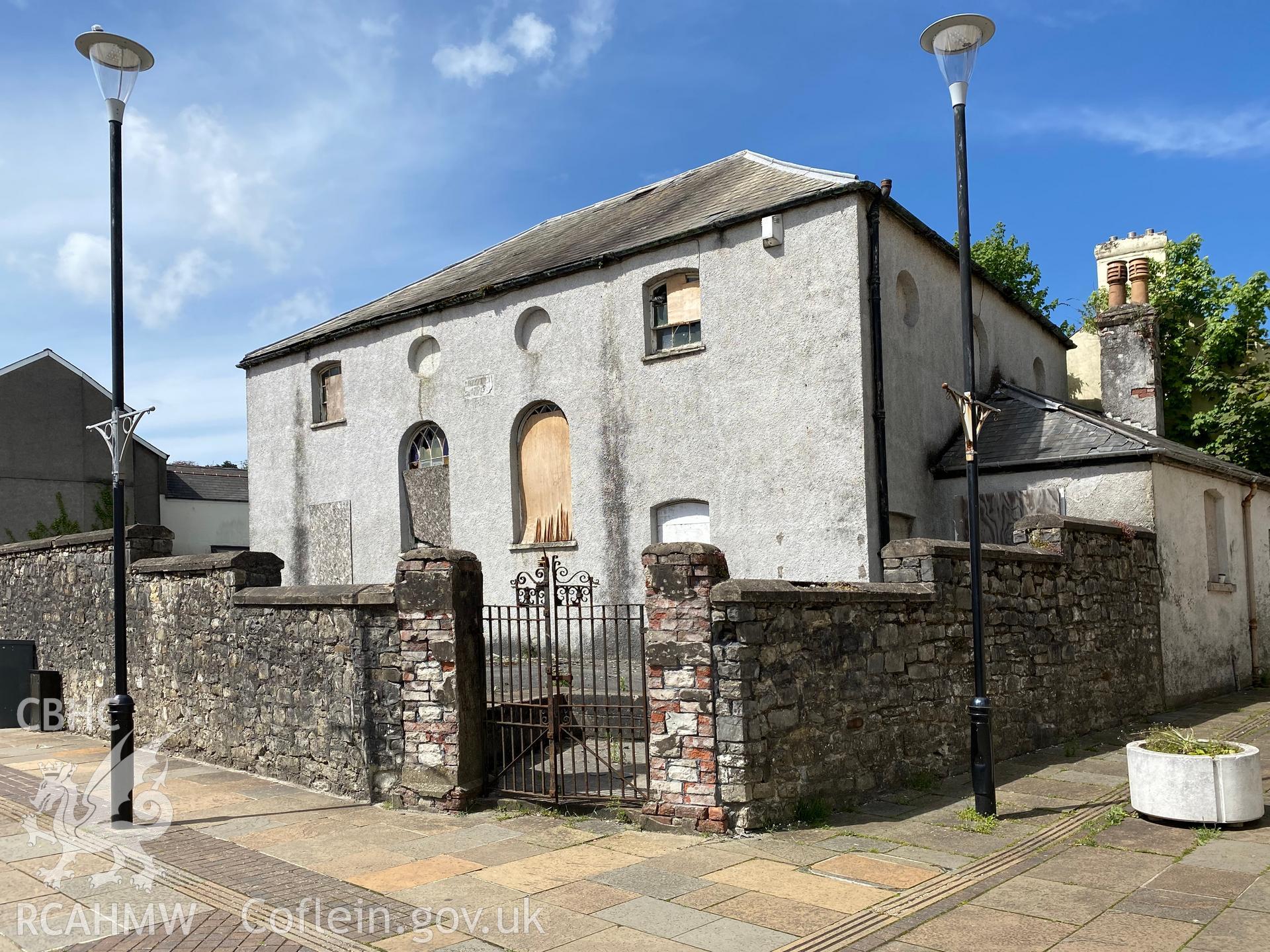 Digital colour photograph showing Unitarian chapel, Bridgend, produced by Paul R Davis in 2021.