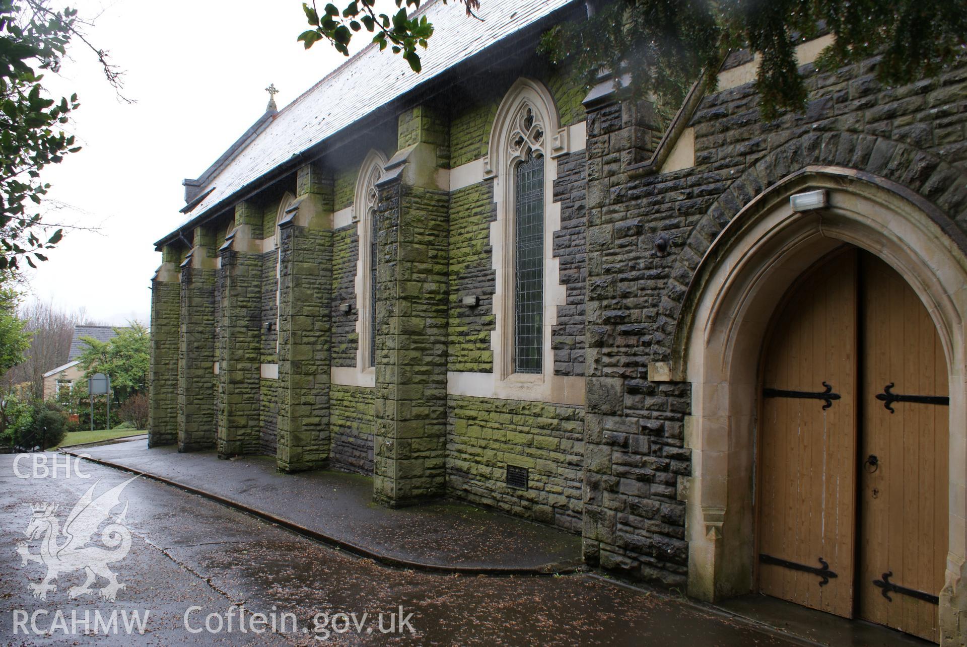 Digital colour photograph showing exterior of Our Lady of Lourdes Catholic church, Mountain Ash.