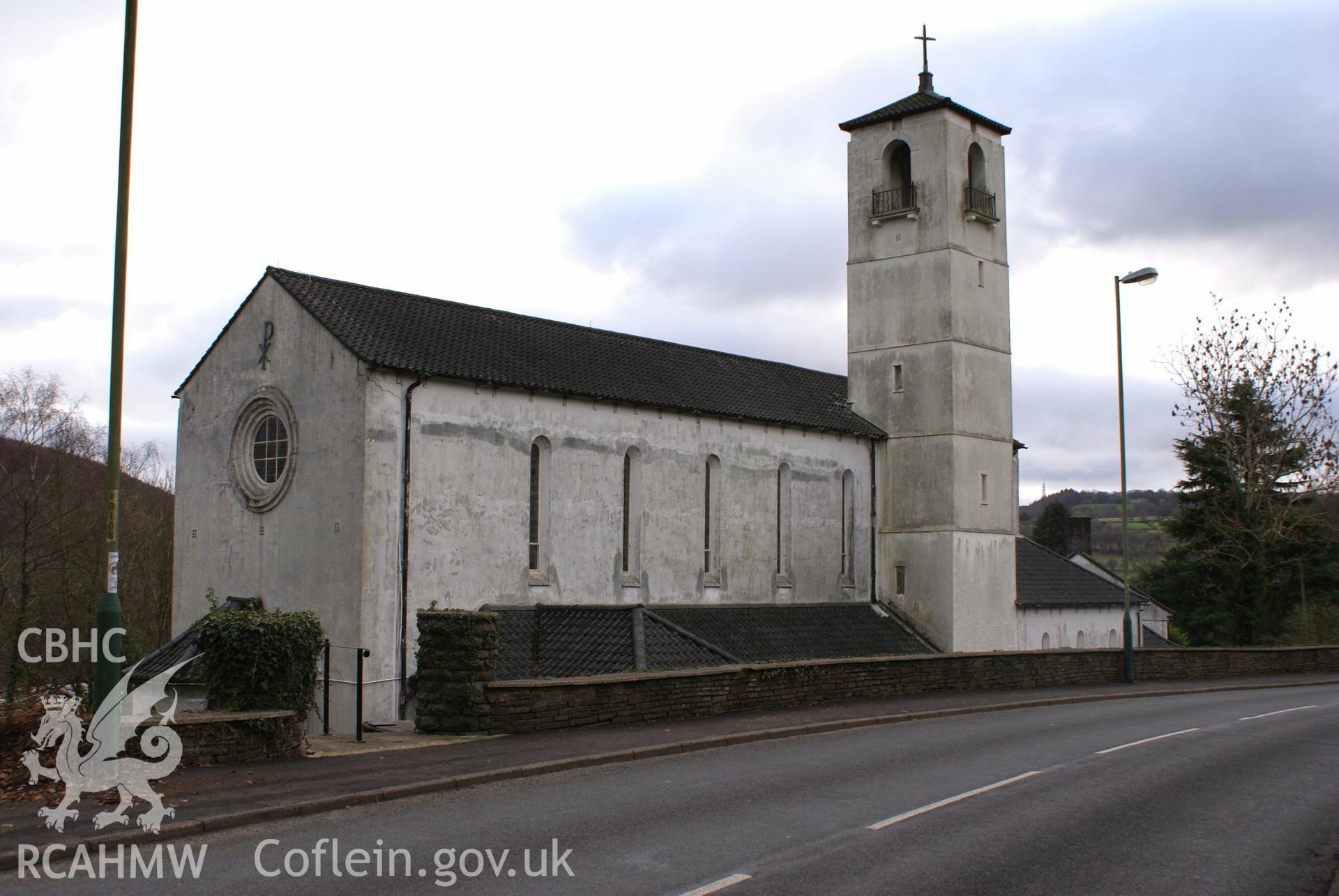 Digital colour photograph showing exterior of Our Lady of Peace Catholic church, Newbridge.