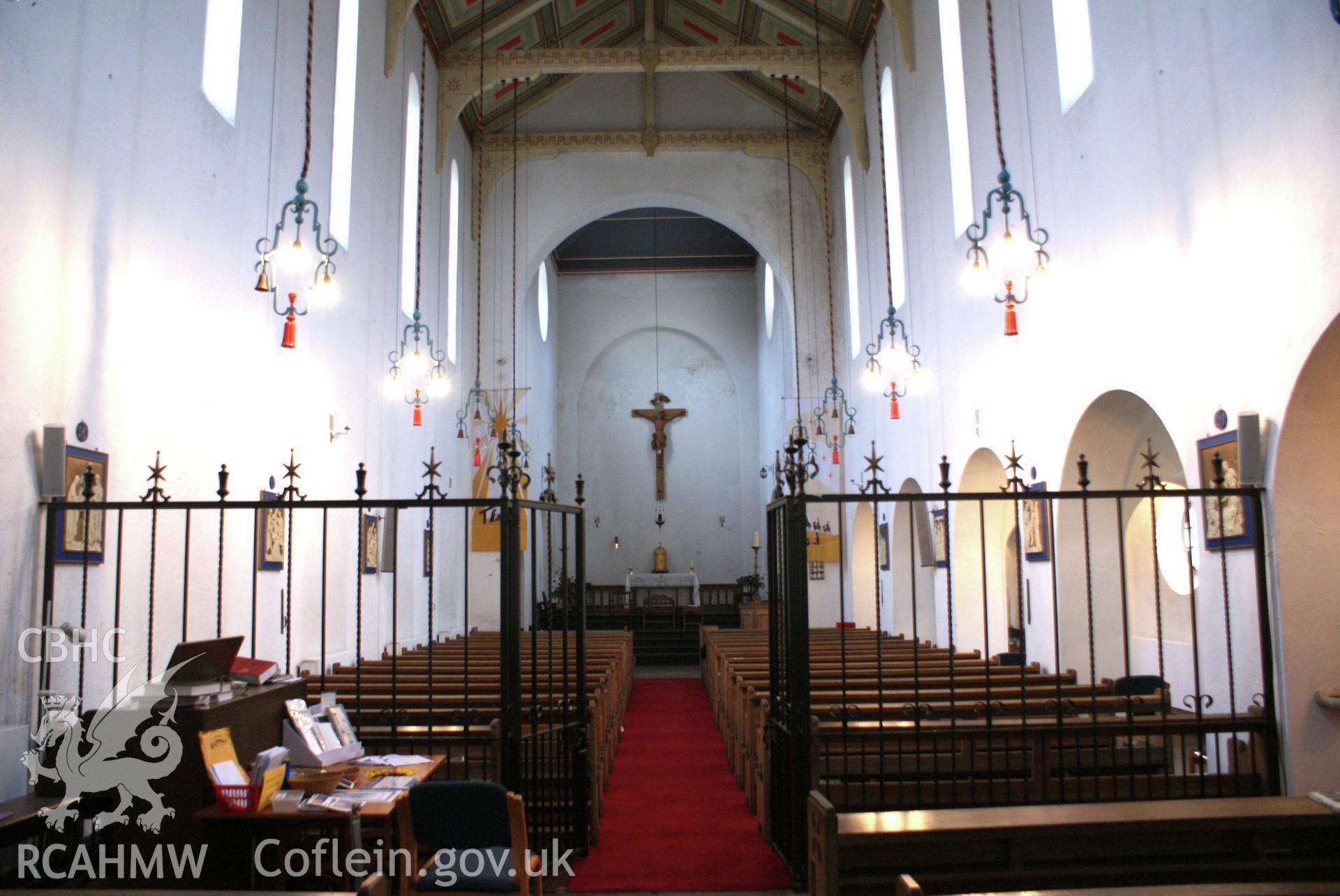 Digital colour photograph showing interior of Our Lady of Peace Catholic church, Newbridge.