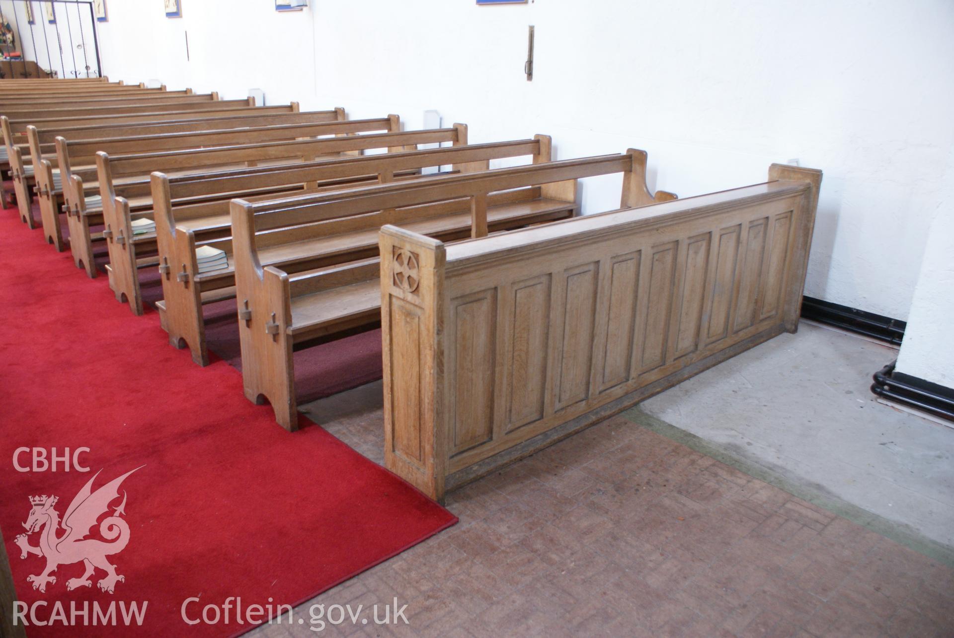 Digital colour photograph showing interior of Our Lady of Peace Catholic church, Newbridge.