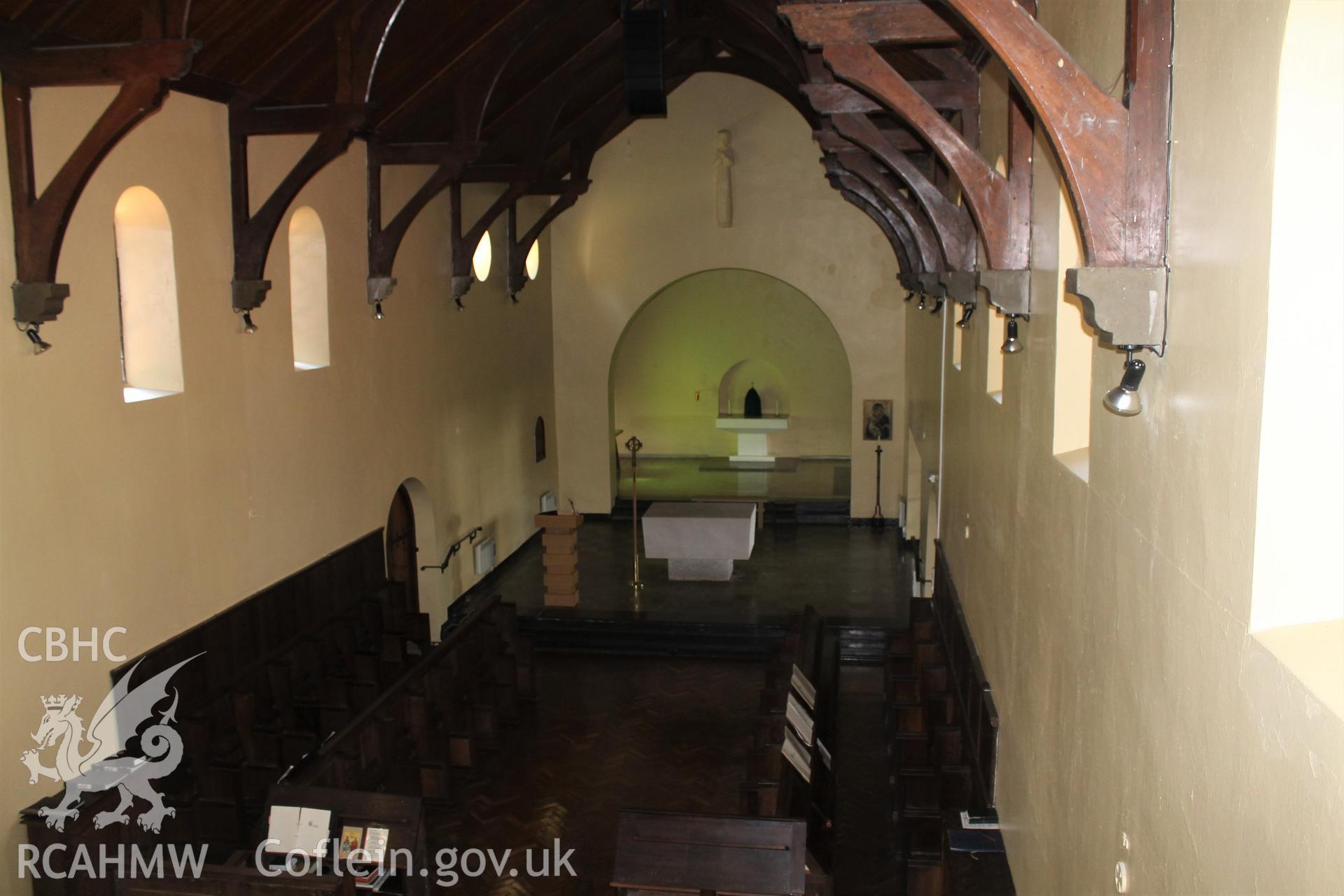 Digital colour photograph showing interior of Caldey Abbey.