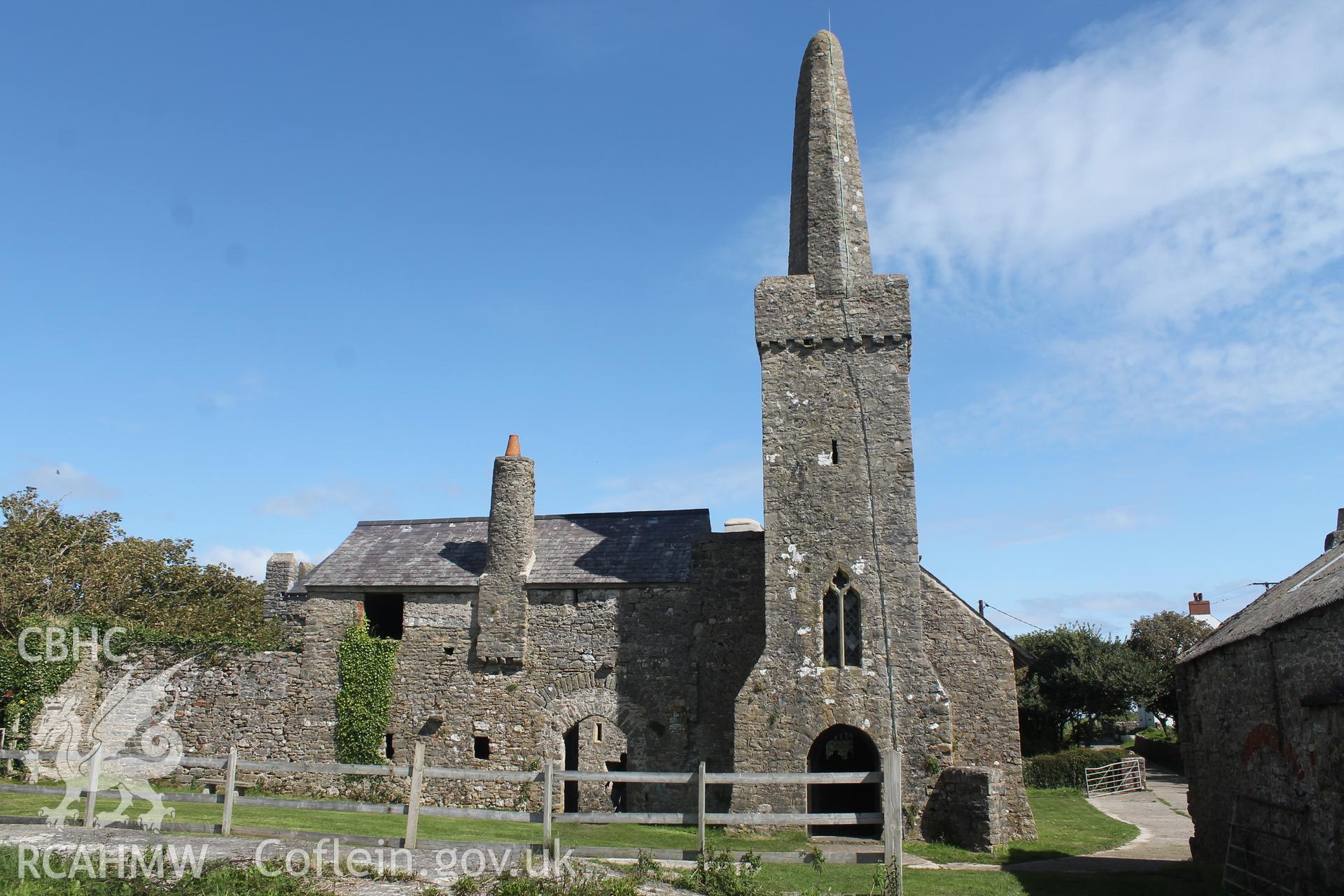 Digital colour photograph showing exterior of St Illtyd's Catholic church, Caldey Island.