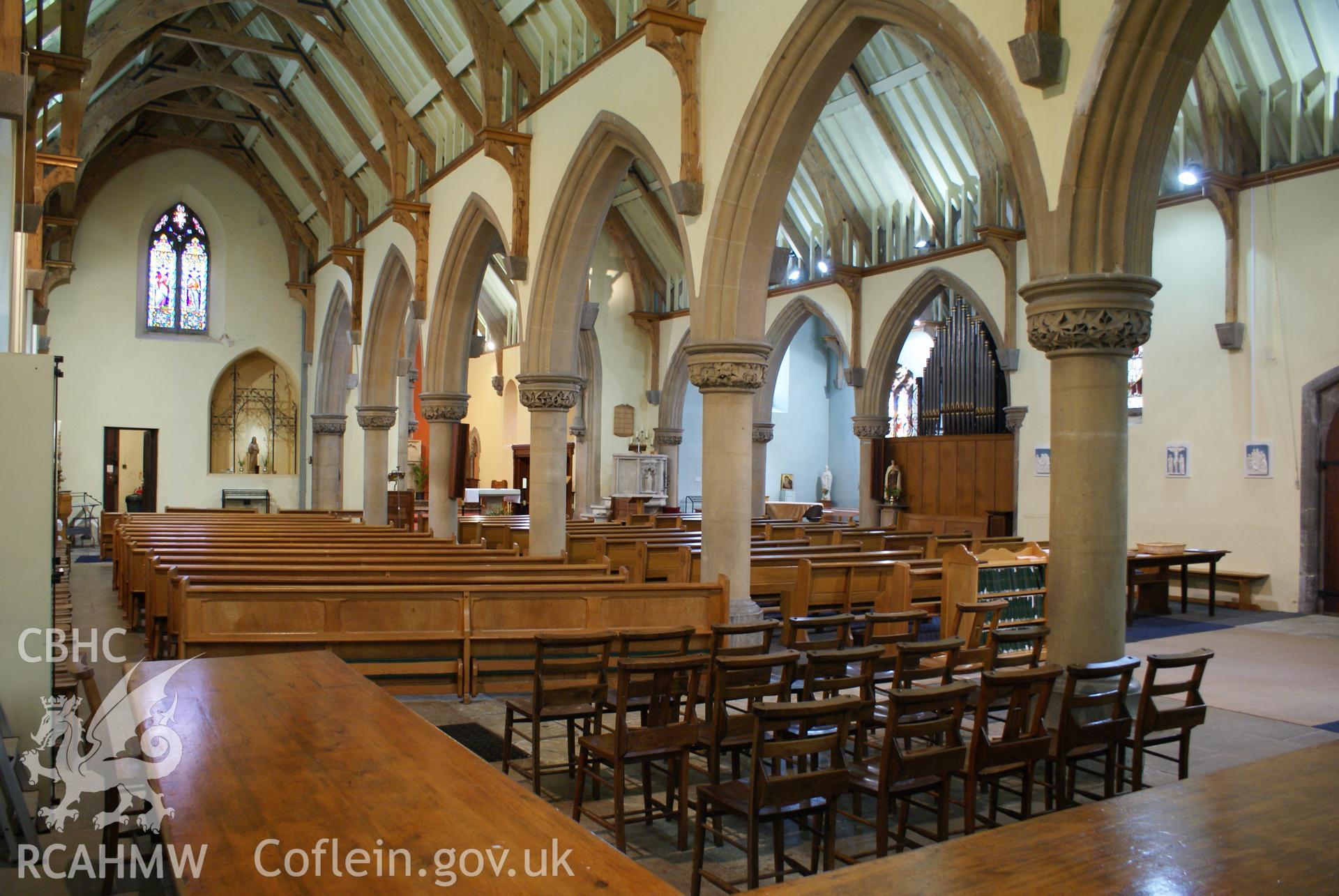 Digital colour photograph showing interior of Our Lady and St James Catholic church, Bangor.