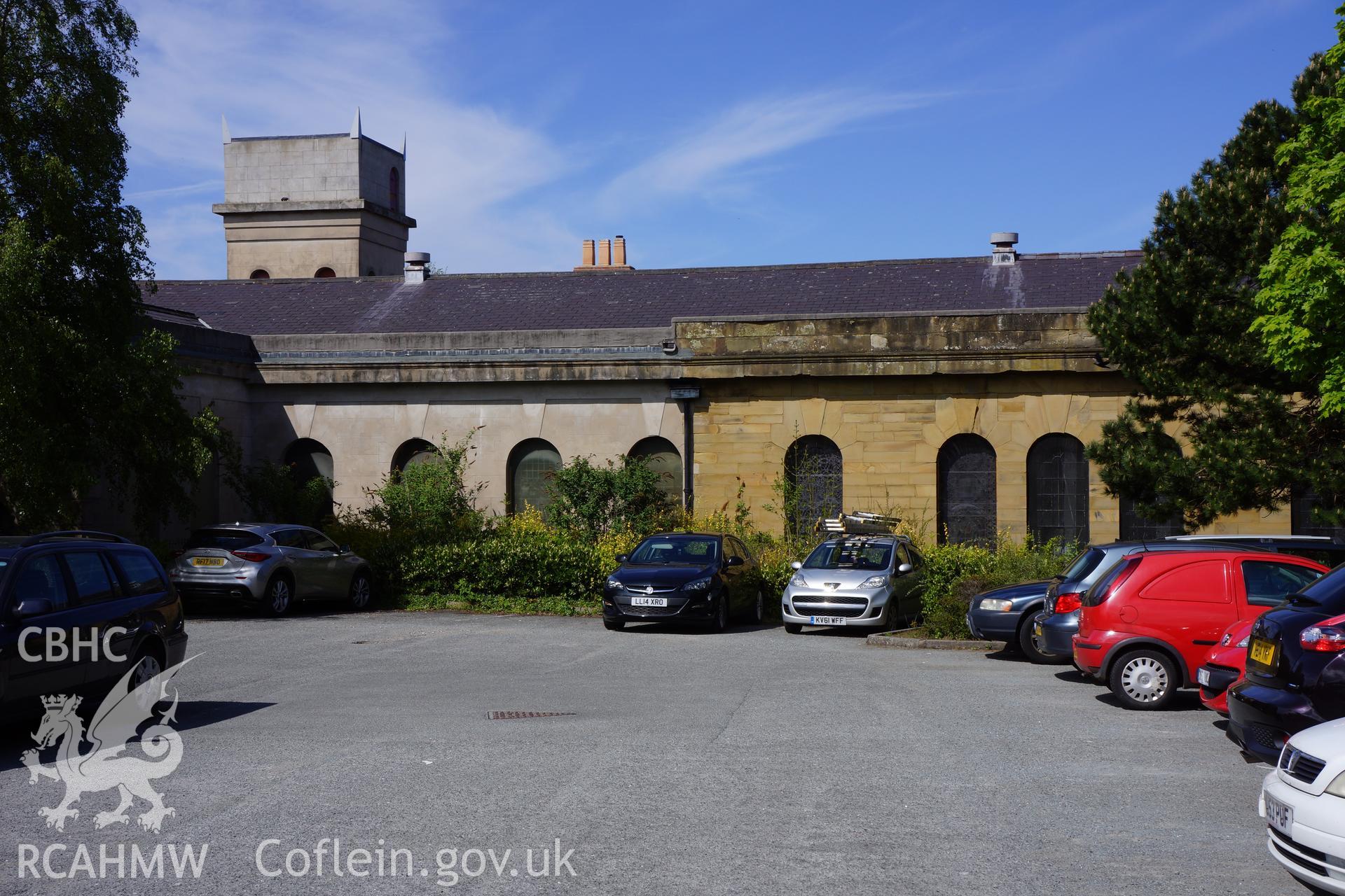 Digital colour photograph showing exterior of St Winefride's Catholic church, Holywell.