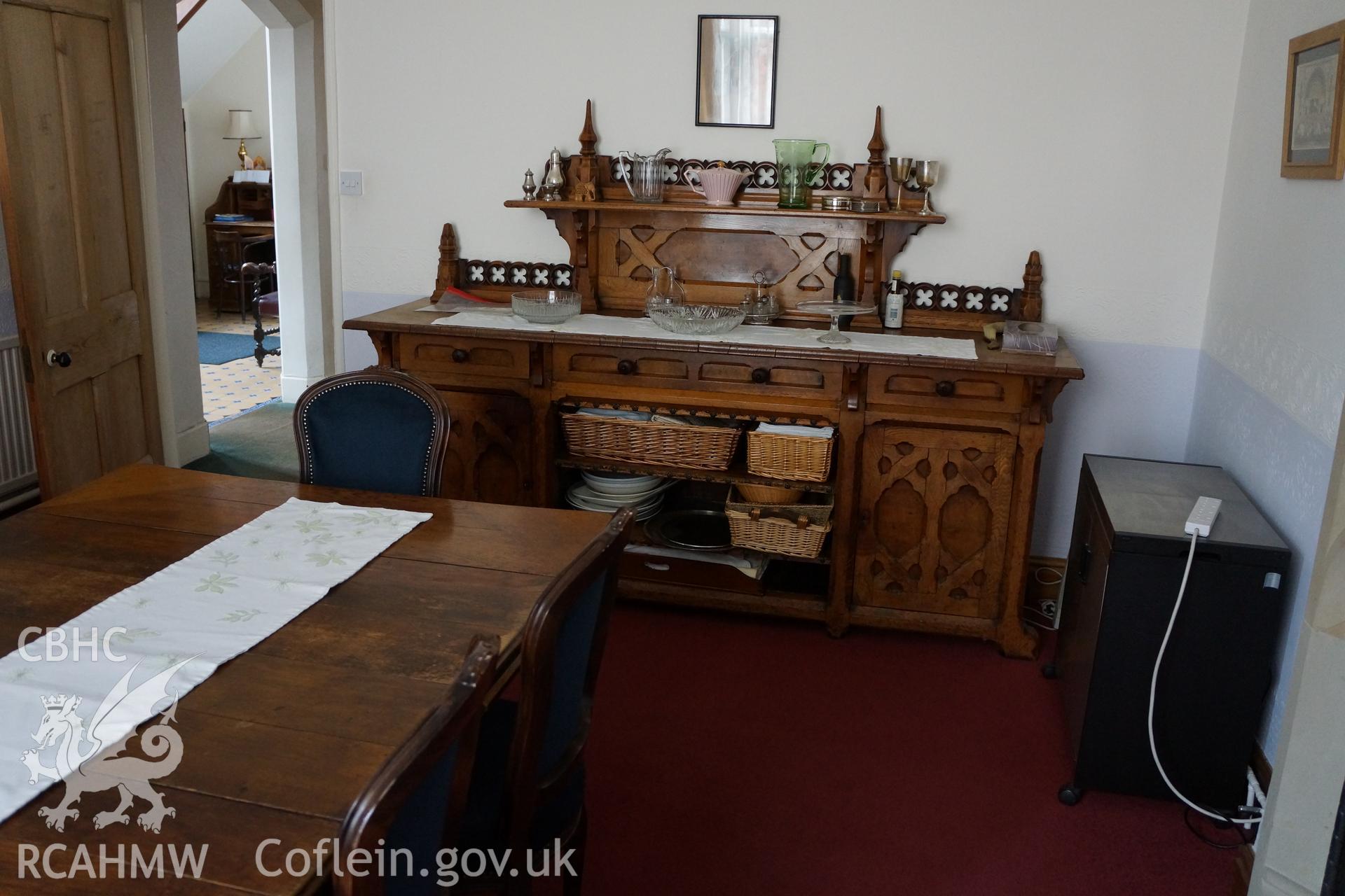 Digital colour photograph showing dining room in the presbytery of Our Lady of Sorrows Catholic cathedral church, Wrexham.