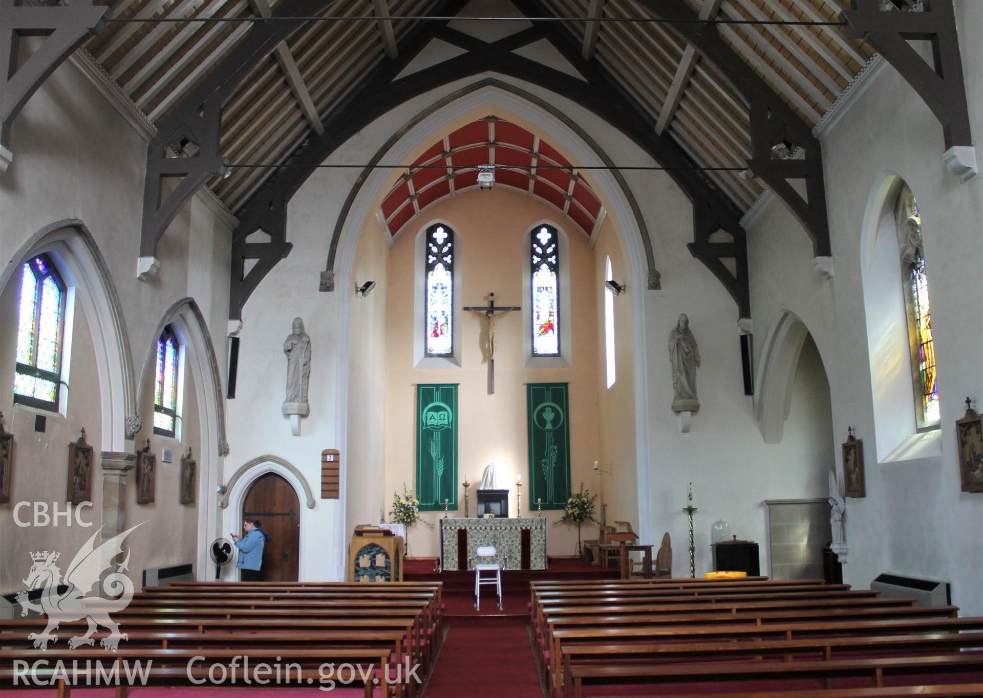 Digital colour photograph showing interior of Holyrood and St Teilo's Catholic church, Tenby.




.