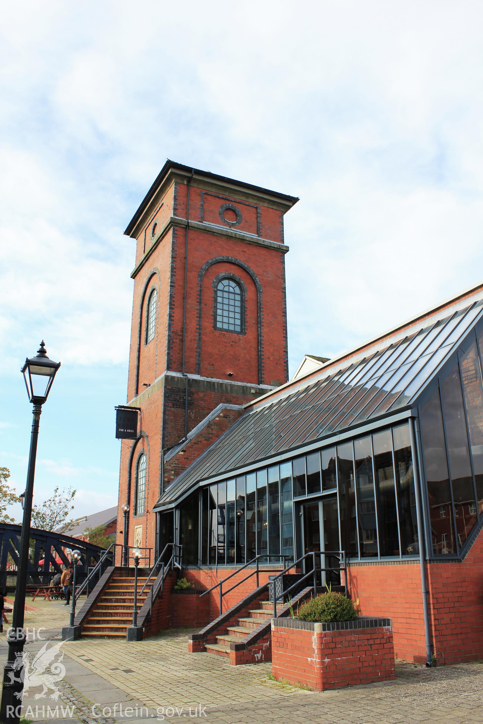 Pump House, Swansea, south face and tower, portrait orientation Taken by Meilyr Powel.