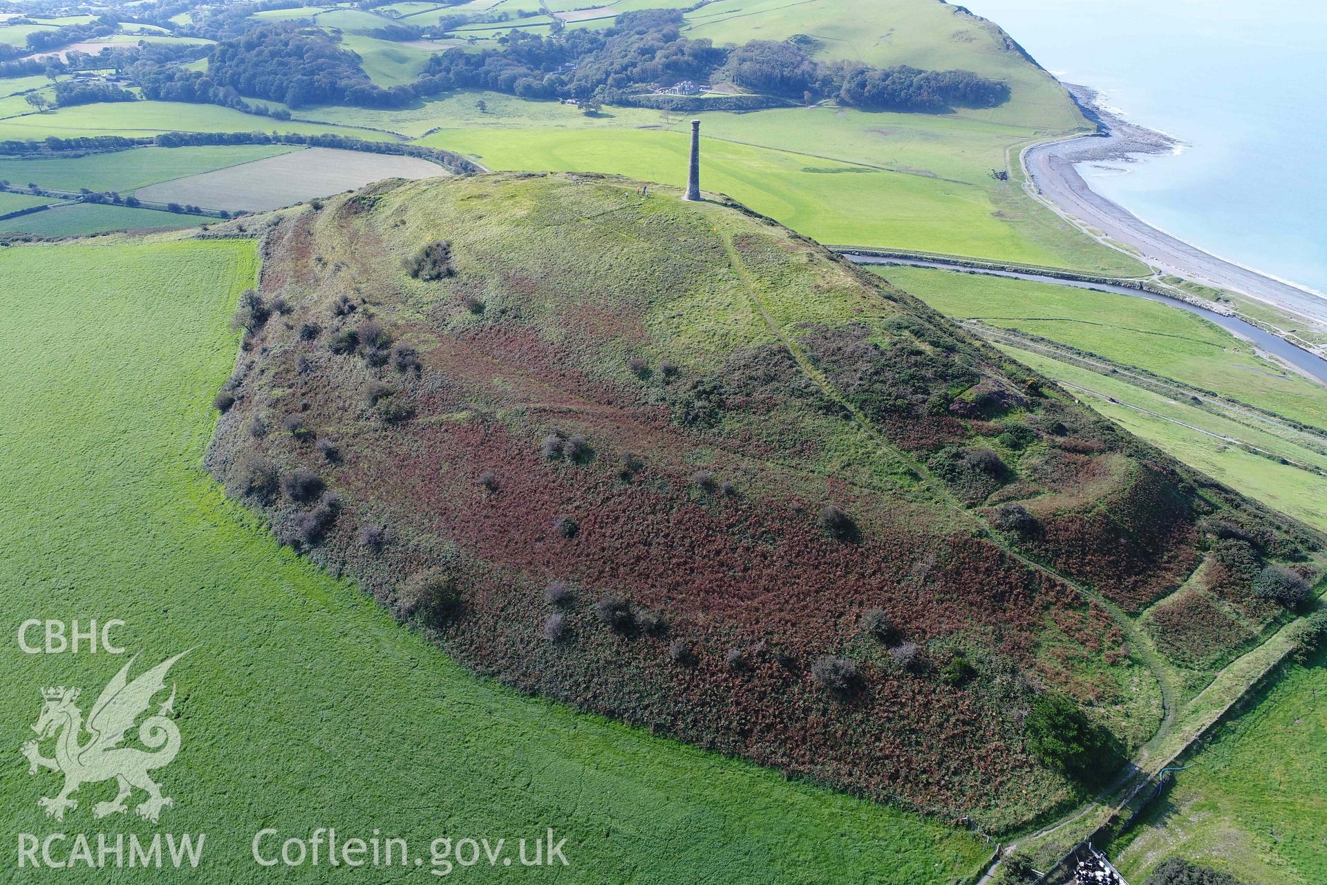 Digital colour image from a UAV survey of Pen Dinas Hillfort, carried out in September 2020.