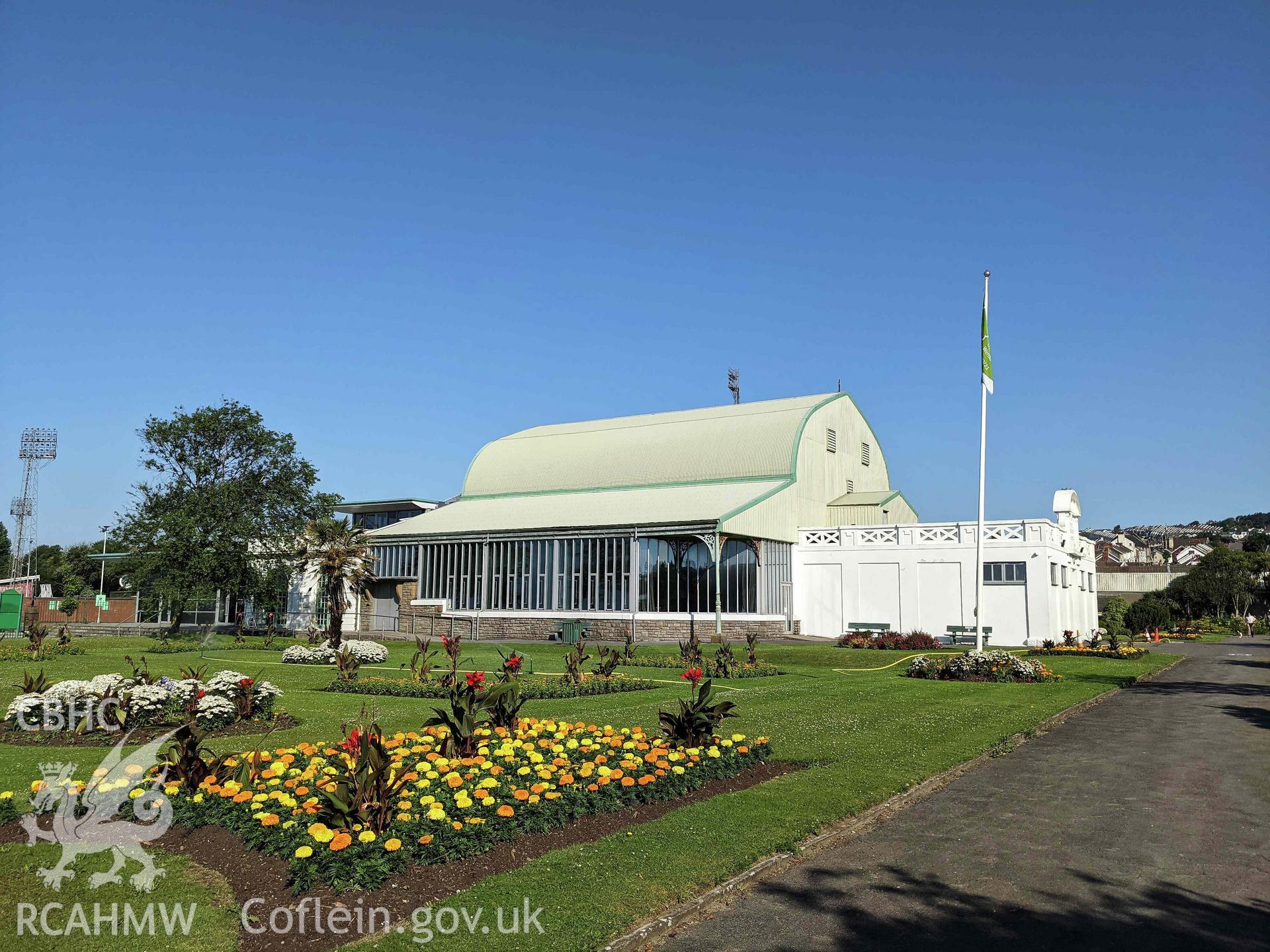 Patti Pavilion and flower beds, south side, Victoria Park, Swansea Taken by Meilyr Powel.