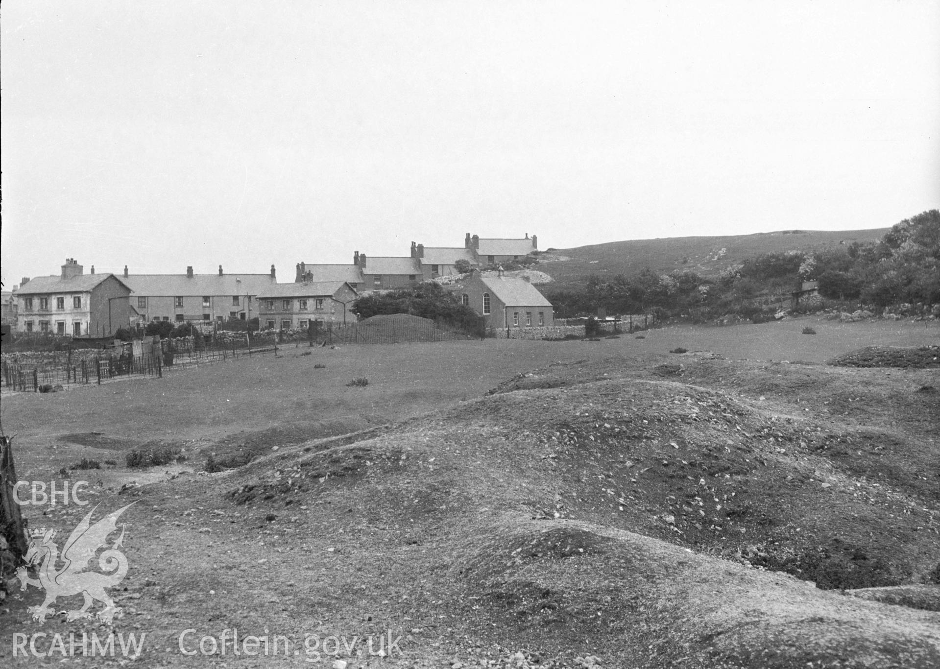 Digital copy of a nitrate negative showing Great Orme Chambered Tomb.