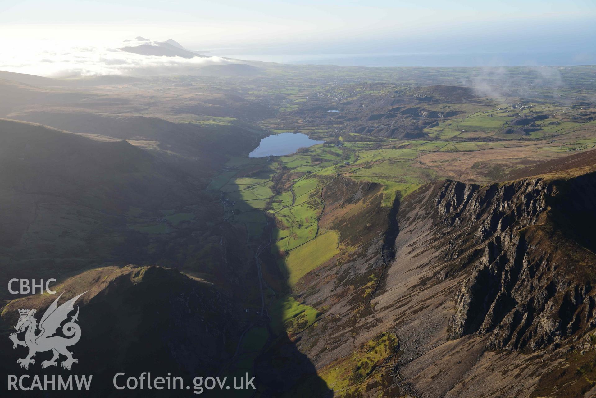 Oblique aerial photograph of Nantlle village taken during the Royal Commission