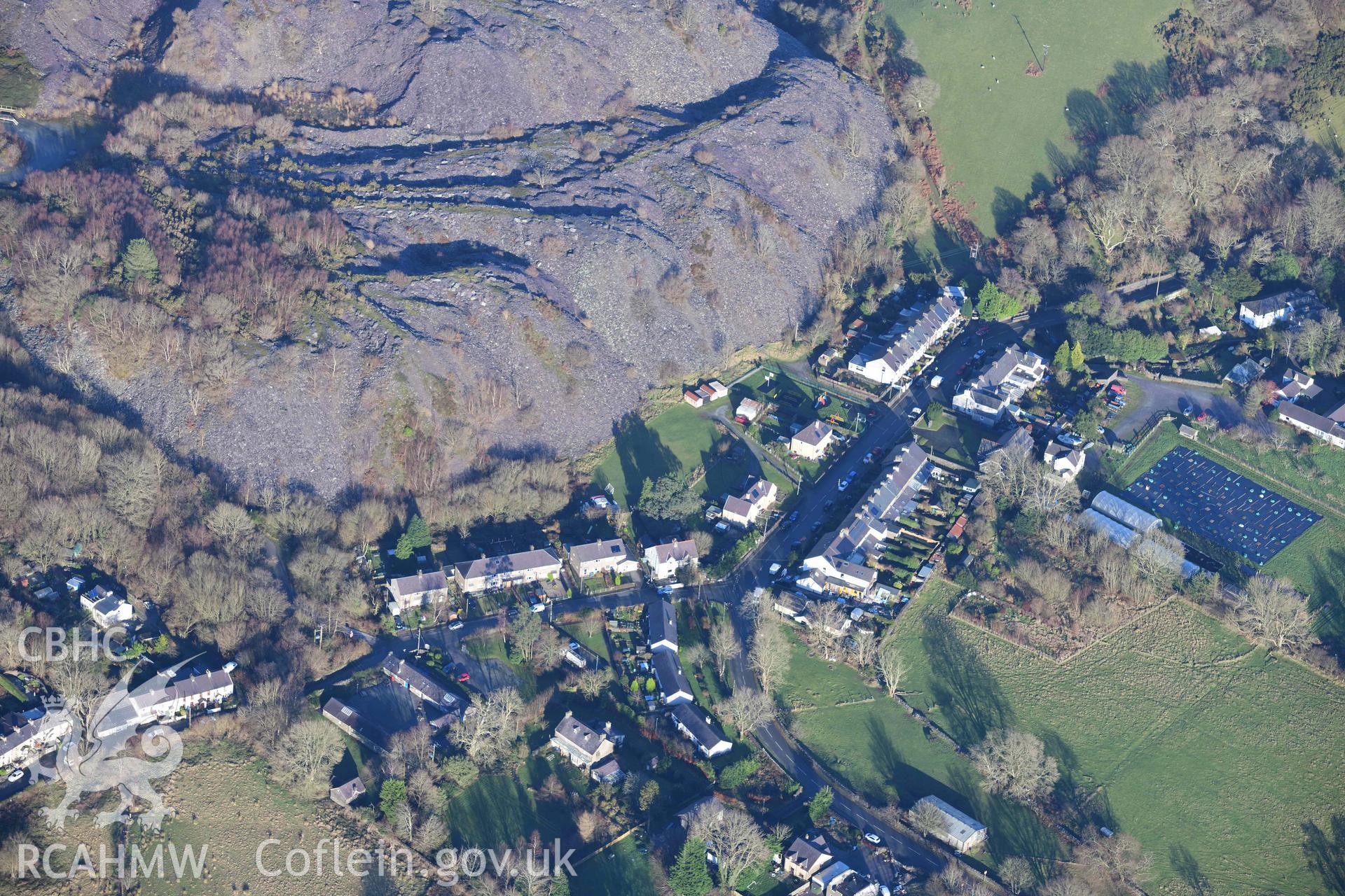 Oblique aerial photograph of Nantlle village taken during the Royal Commission