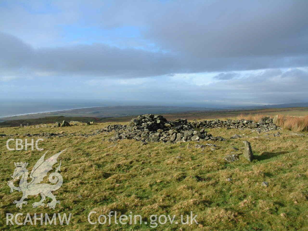 Photograph showing Egryn Hut circle settlement, taken by John Latham, 2002.