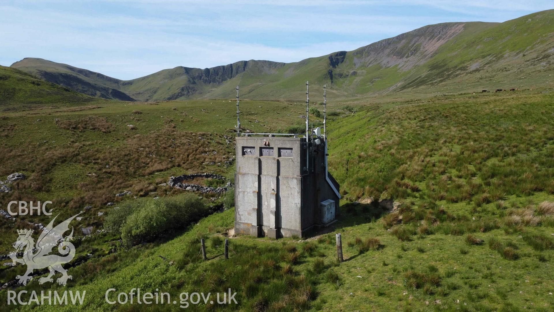 Digital photograph showing the electrical transmission switching house, Llanberis. Taken in May 2023 by John Rowlands.