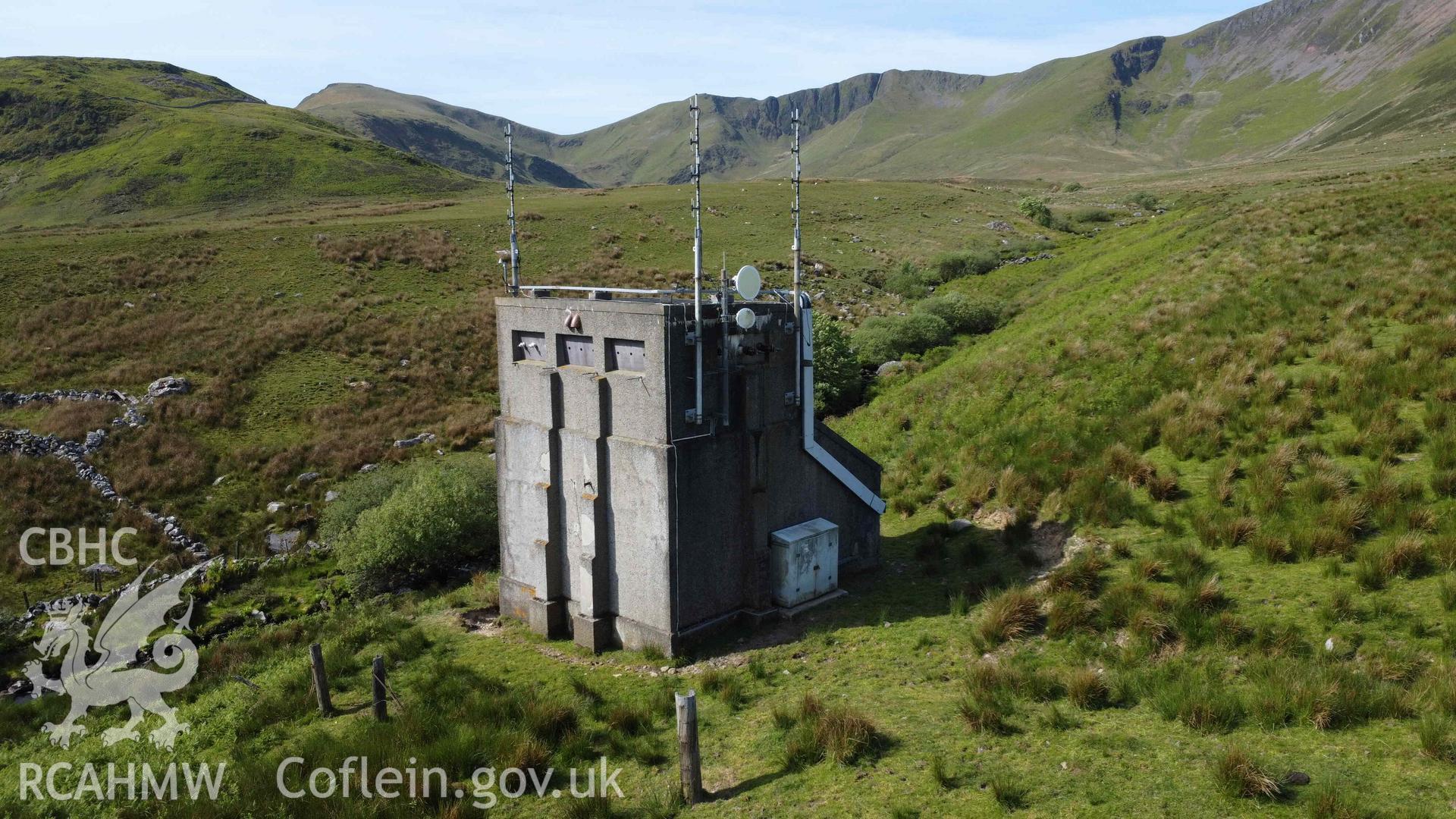 Digital photograph showing the electrical transmission switching house, Llanberis. Taken in May 2023 by John Rowlands.