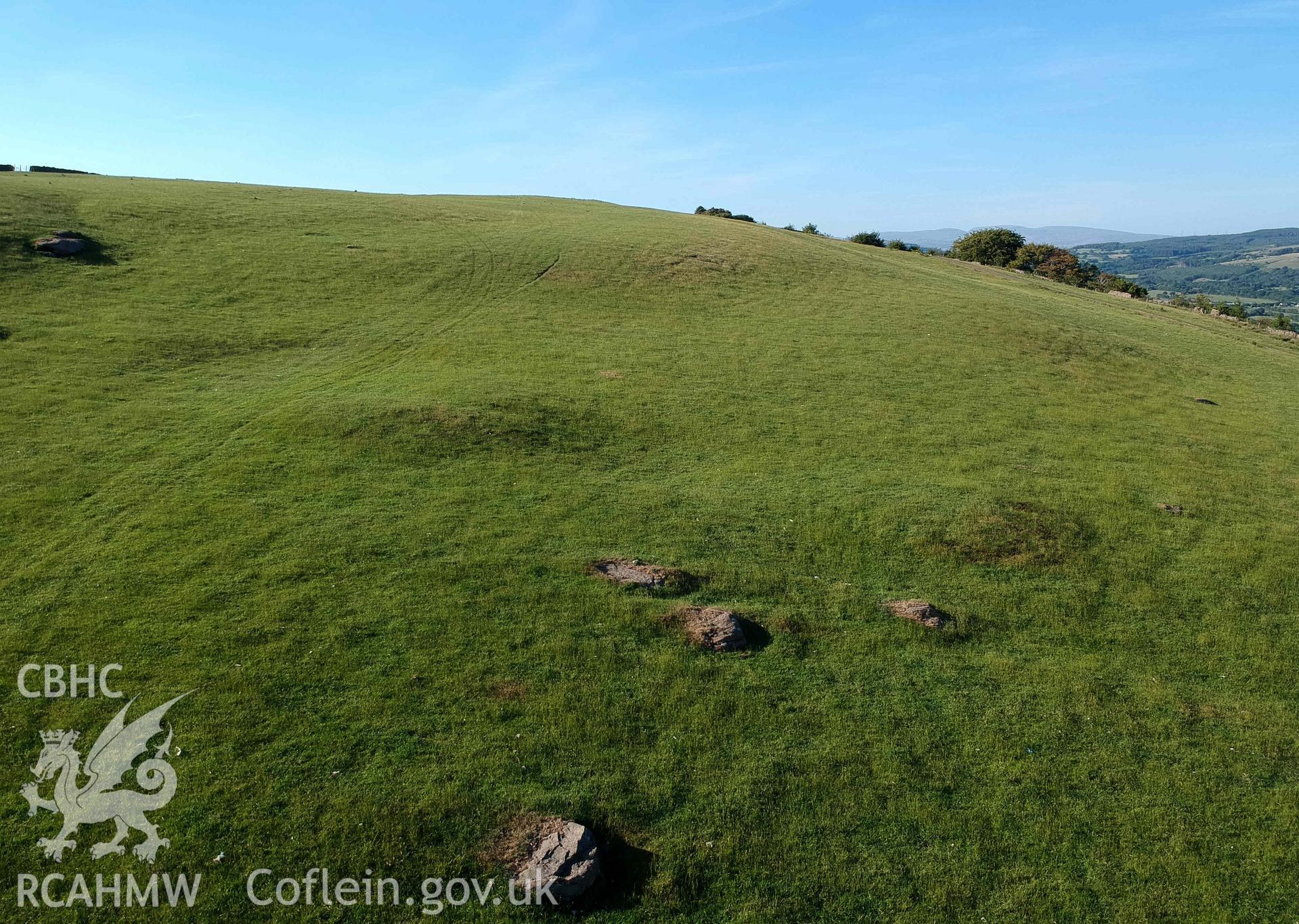 Digital photograph of Mynydd Drumau platforms, produced by Paul Davis in 2020