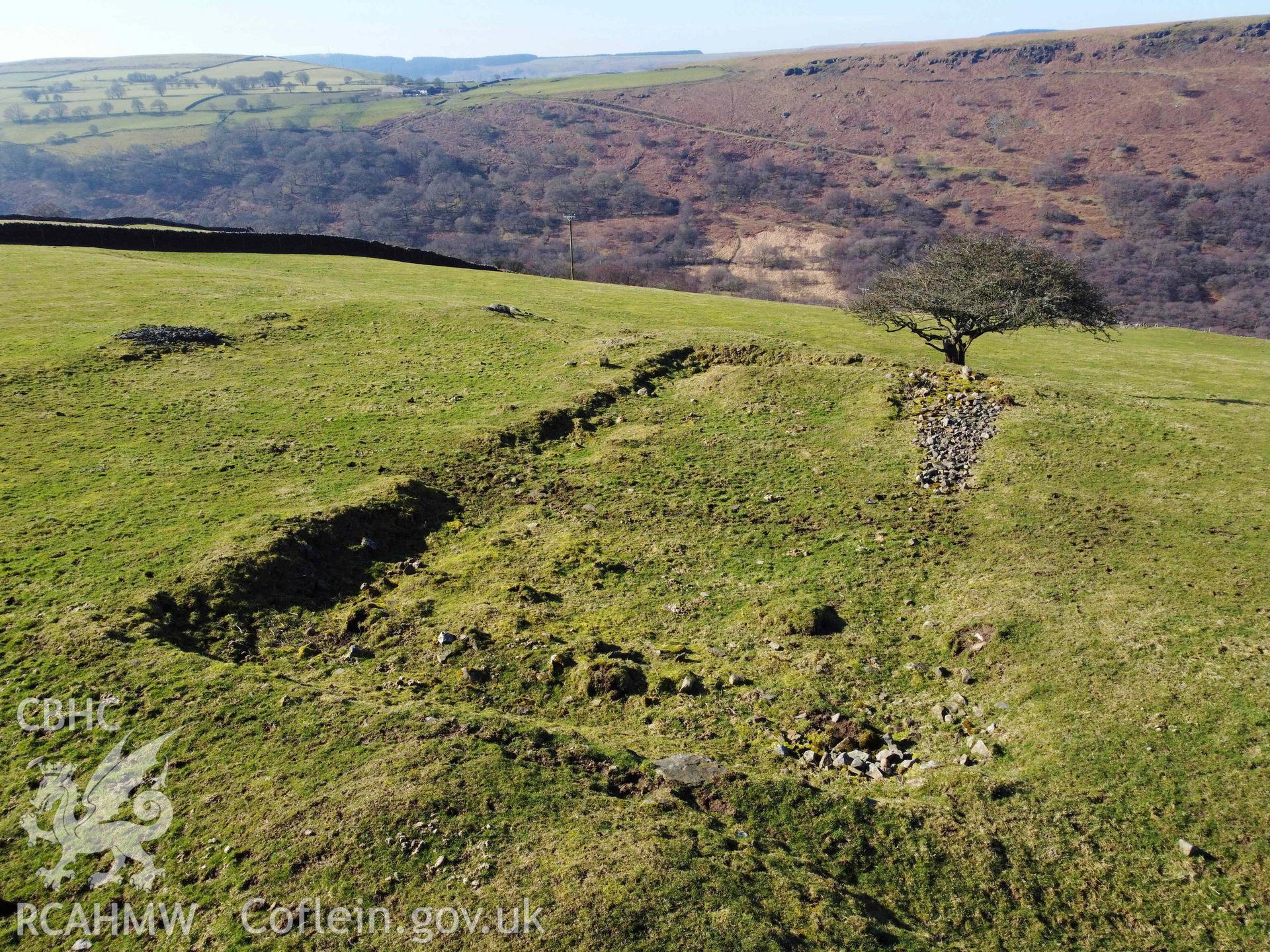 Digital photograph of Coly Uchaf chapel site, produced by Paul Davis in 2020