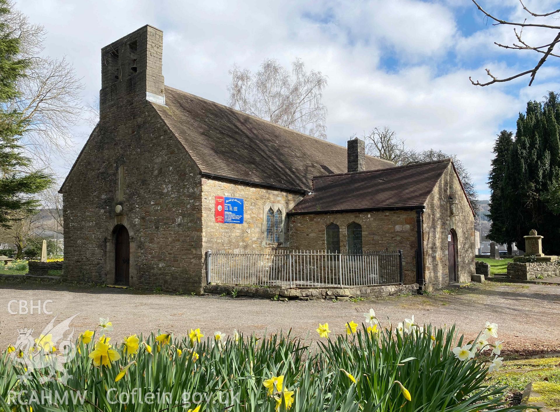 Digital photograph showing St John the Baptist's Church, Aberdare, produced by Paul Davis in 2020