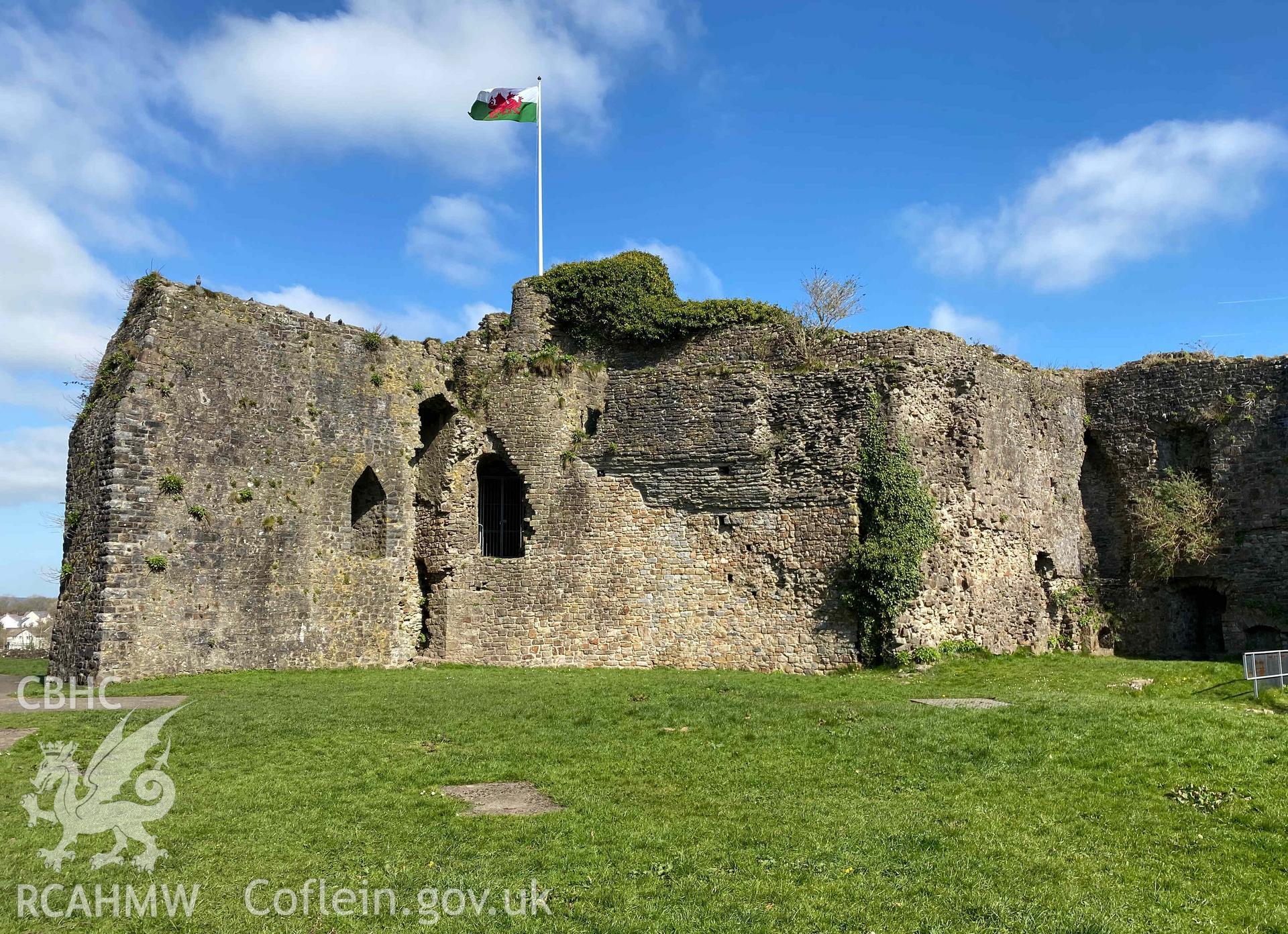 Digital photograph of Haverfordwest castle. Produced by Paul Davis in 2020