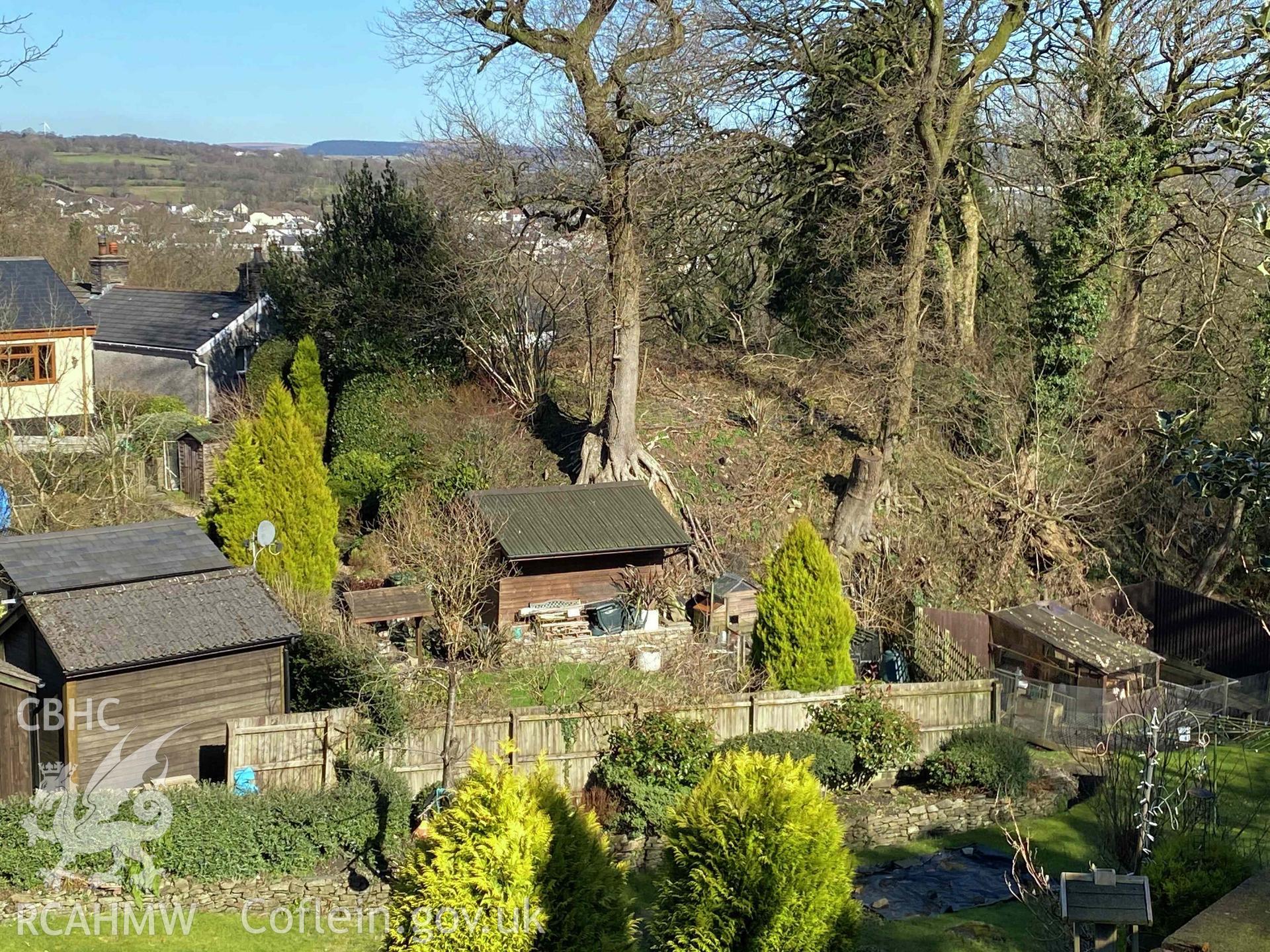 Digital photograph of Twyn Castell motte. Produced by Paul Davis in 2020