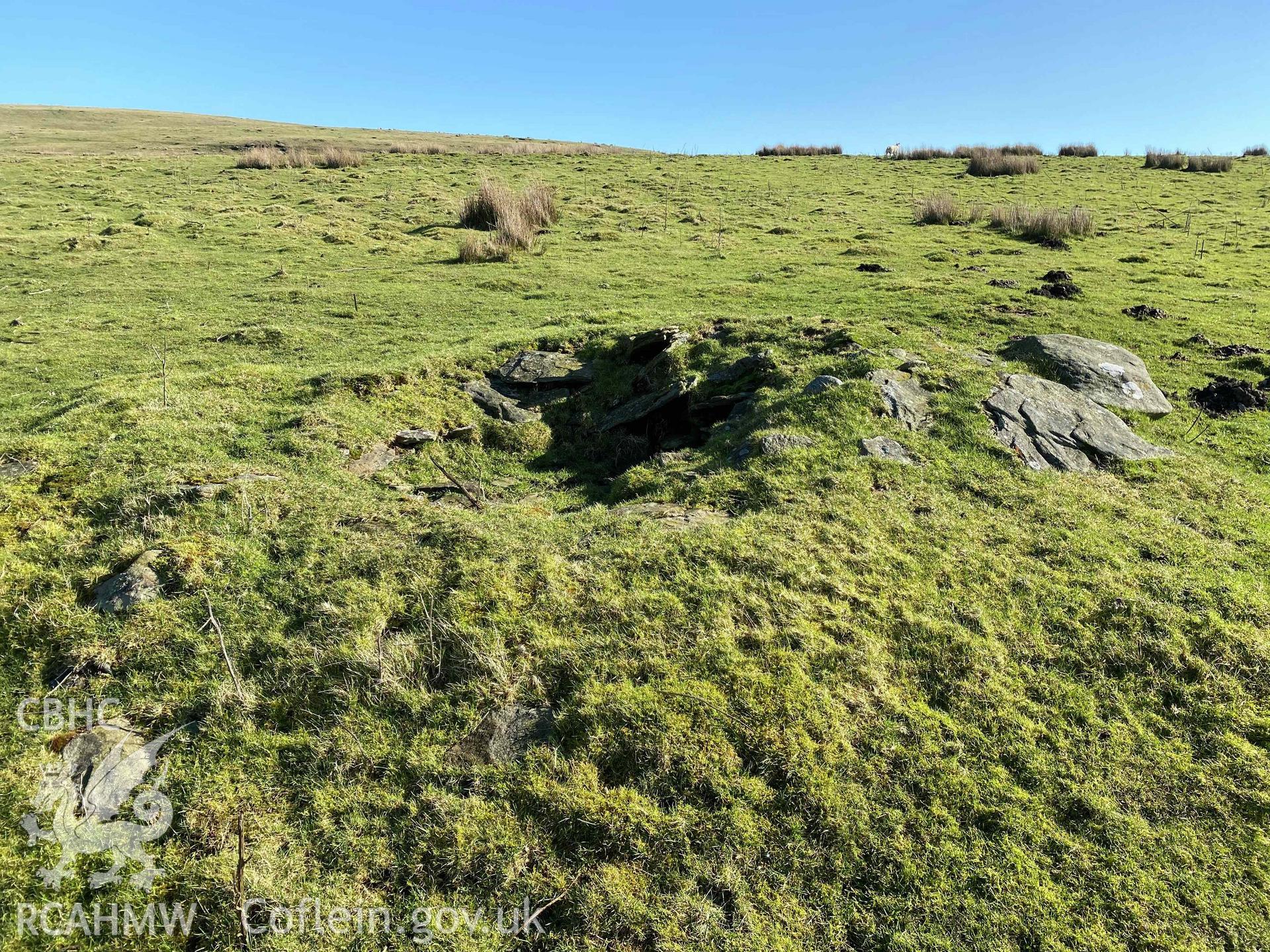 Digital photograph of Coly Uchaf cairnfield. Produced by Paul Davis in 2020