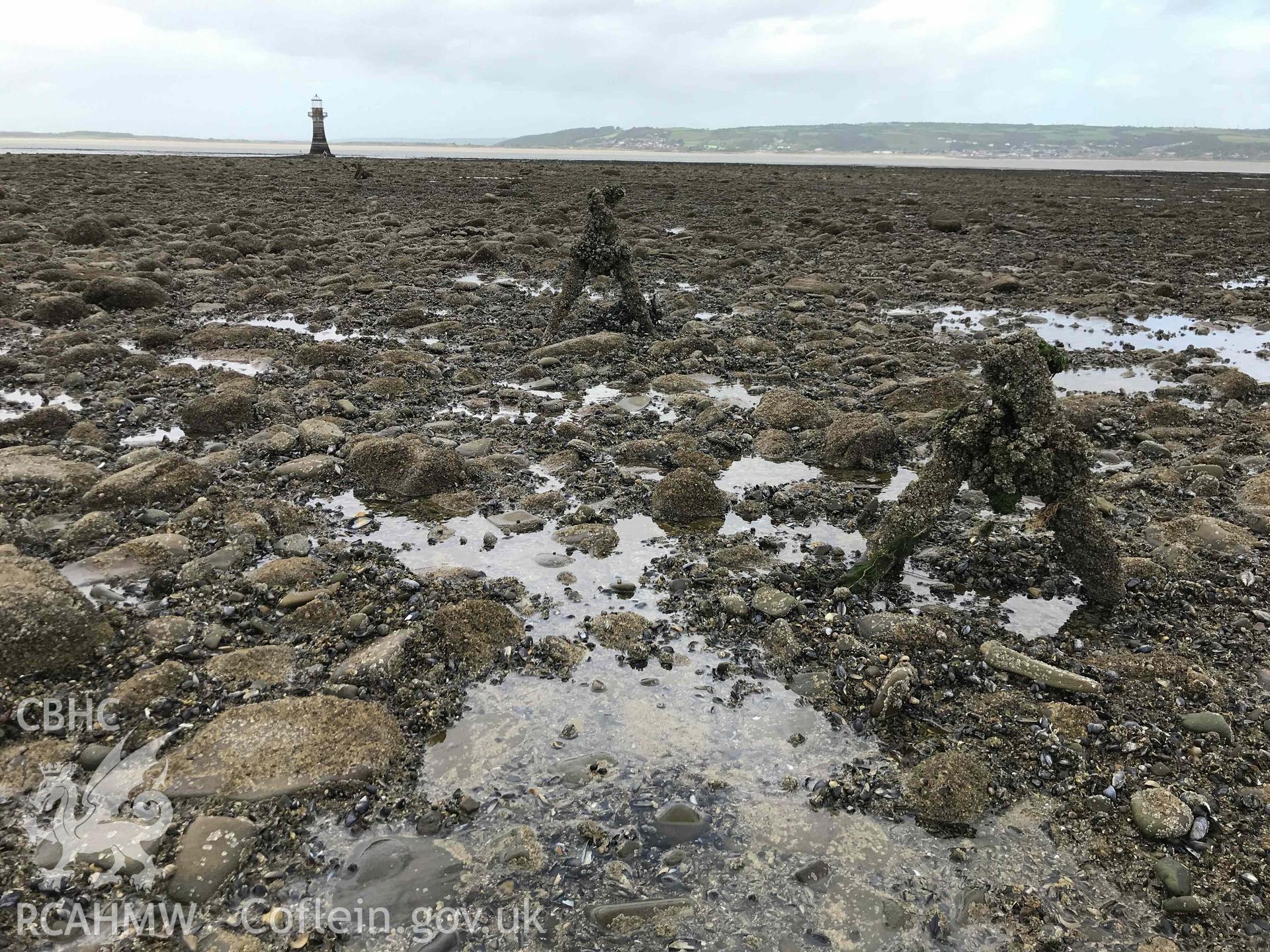 Digital photograph of Whitford Point Causeway. Gower. Produced by Paul Davis in 2020