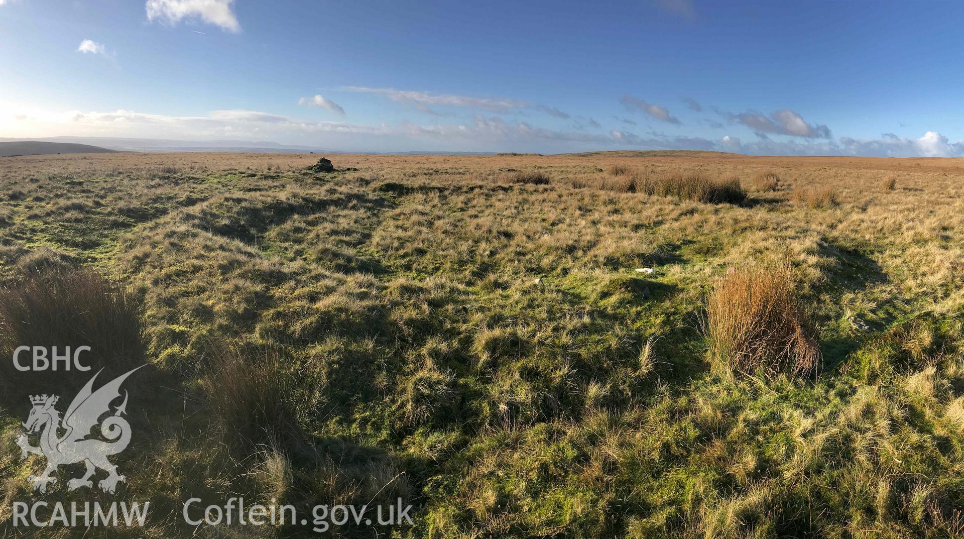 Digitised photograph of Graig Fawr ring cairn. Produced by Paul Davis in 2020