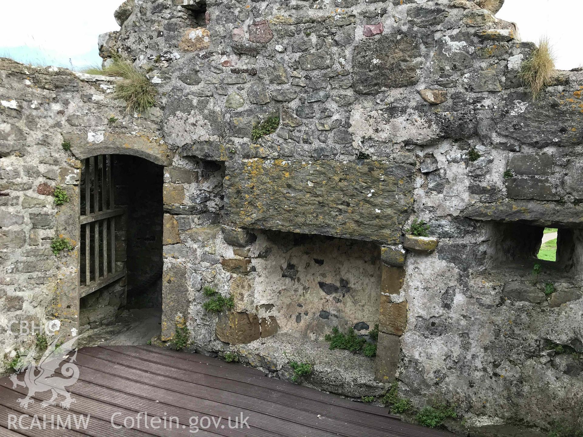 Digitised photograph showing top of interior at Angle Tower. Produced by Paul Davis in 2020