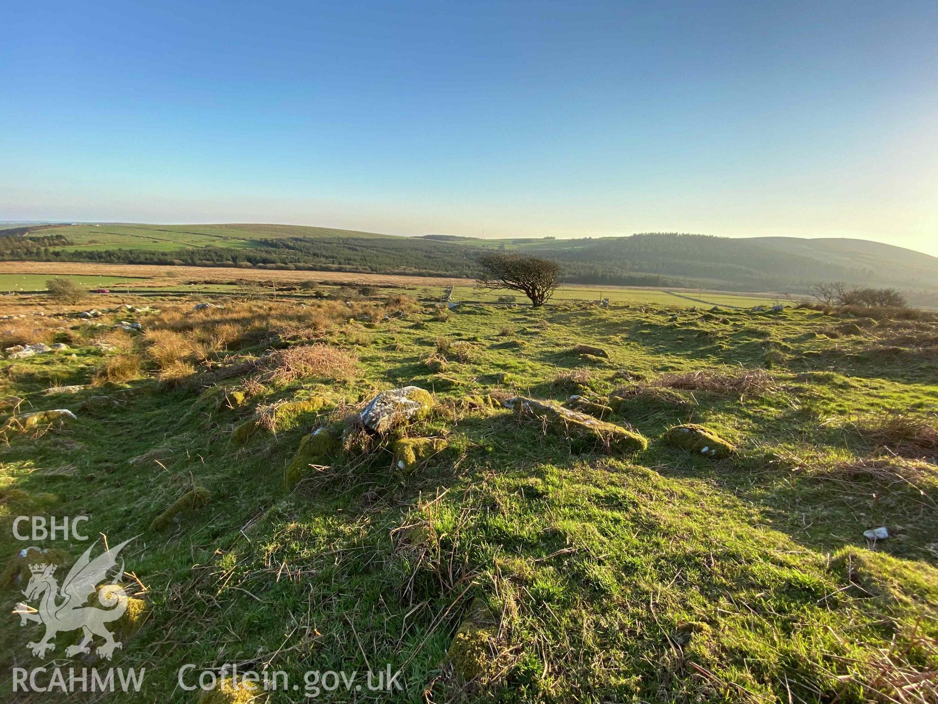 Digital photograph showing general view of New Inn deserted medieval village, produced by Paul Davis in 2020