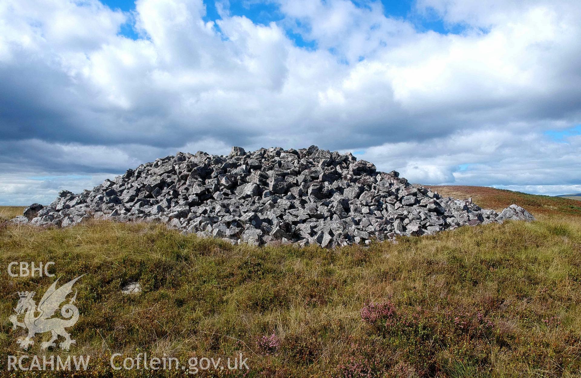 Digital photograph of Mynydd-y-Glog summit cairn, produced by Paul Davis in 2020