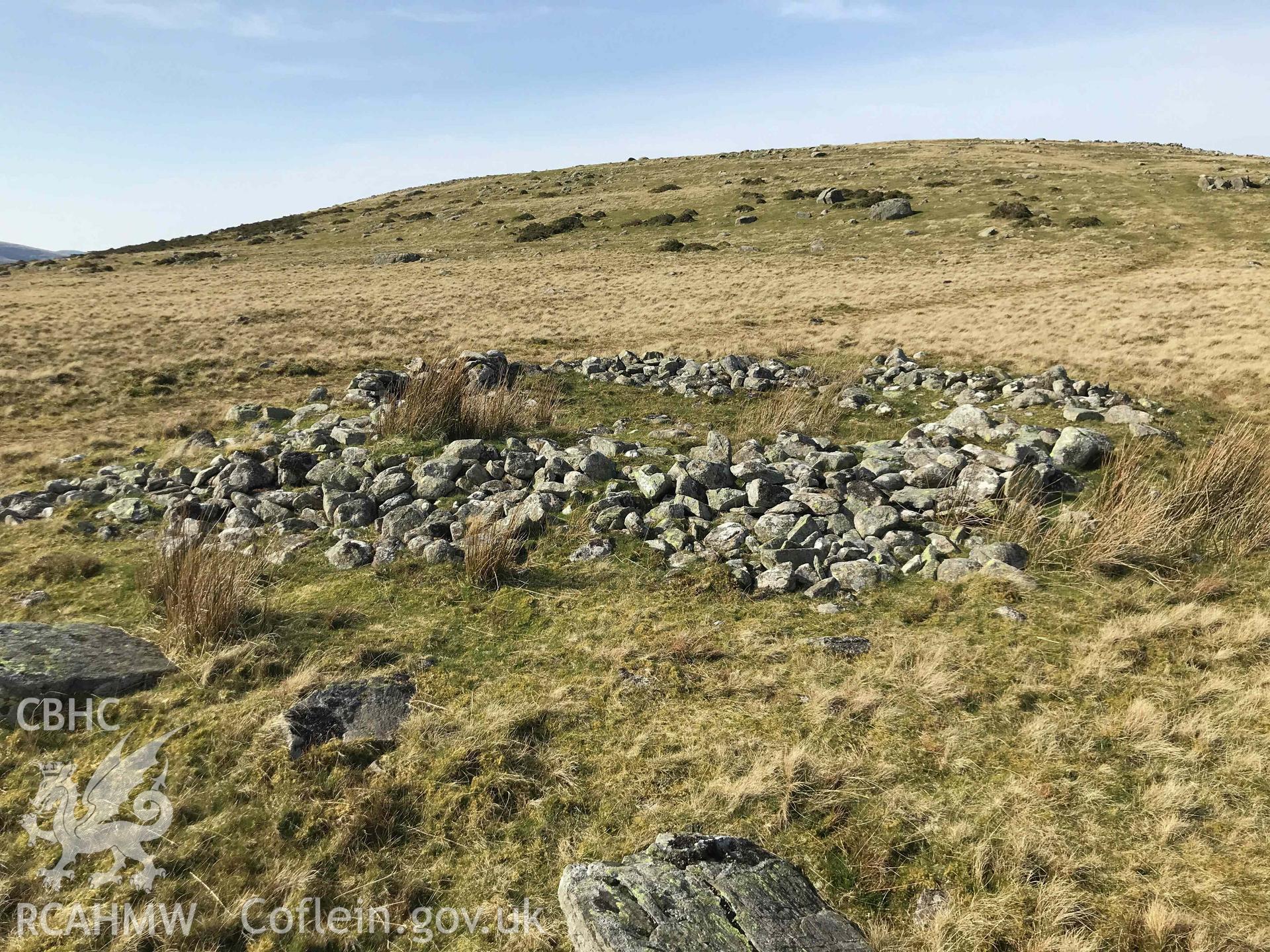 Digital photograph of Moel Faban settlement, produced by Paul Davis in 2020