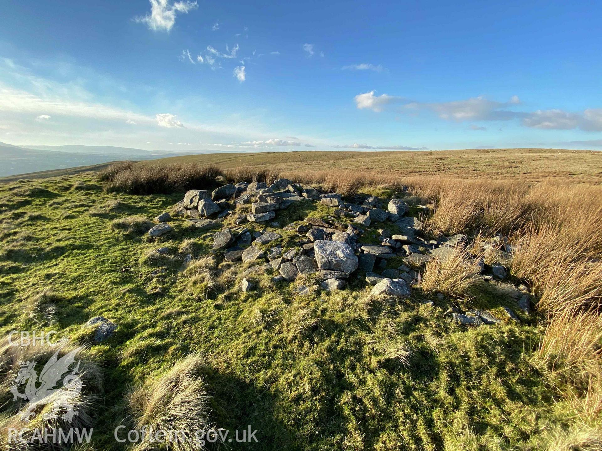 Digital photograph of Carn Pentyle-Hir round cairn, produced by Paul Davis in 2020