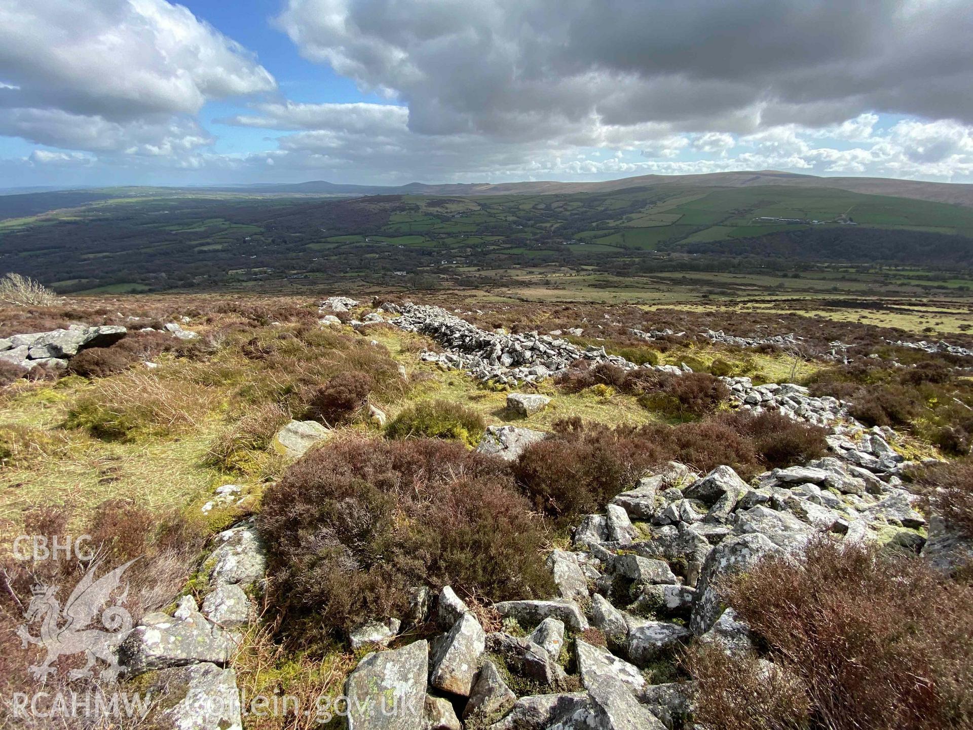 Digital photograph of Carn Ingli camp, produced by Paul Davis in 2020