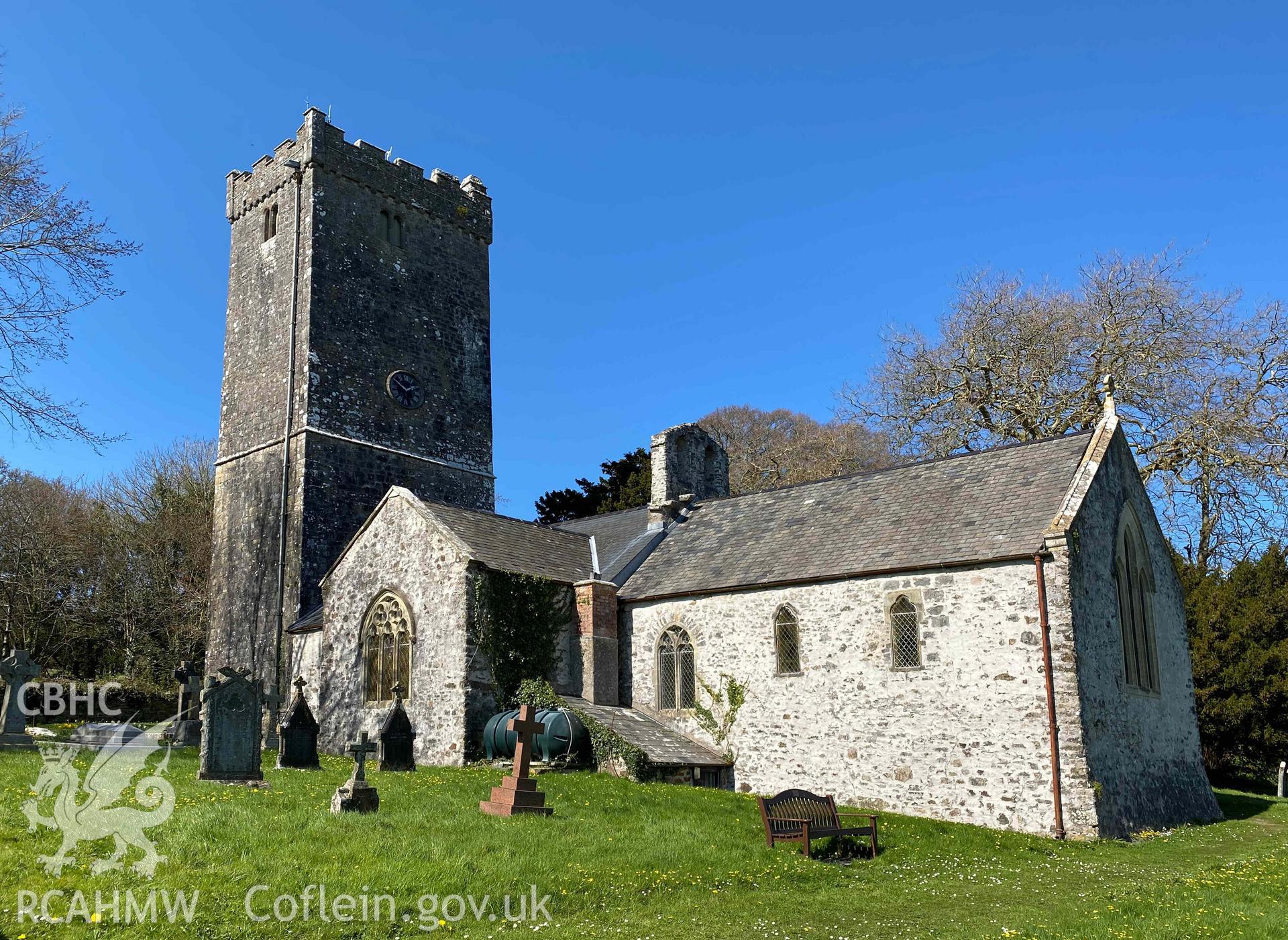 Digital photograph of St Caradog's Church, Lawrenny, produced by Paul Davis in 2020