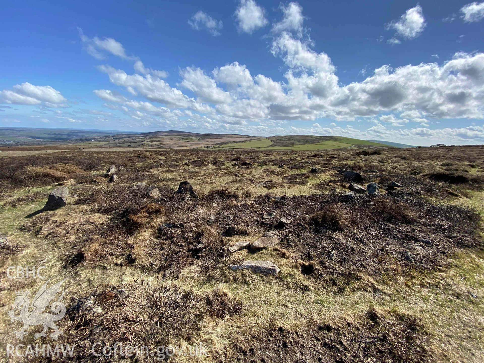 Digital photograph of landscape around Carnenoch enclosure, produced by Paul Davis in 2020