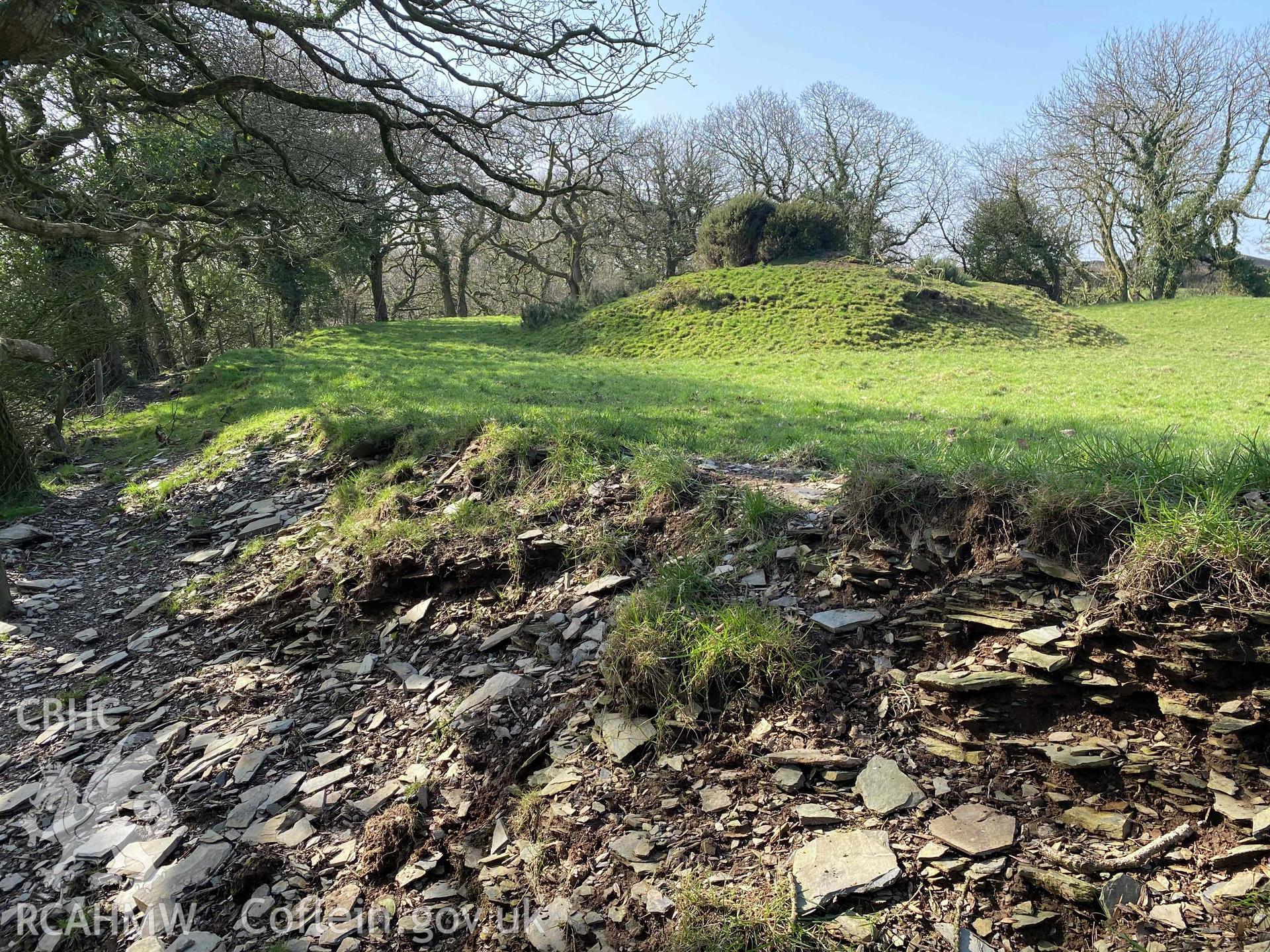 Digital photograph of Castell Pen-yr-Allt, Llantood, produced by Paul Davis in 2020