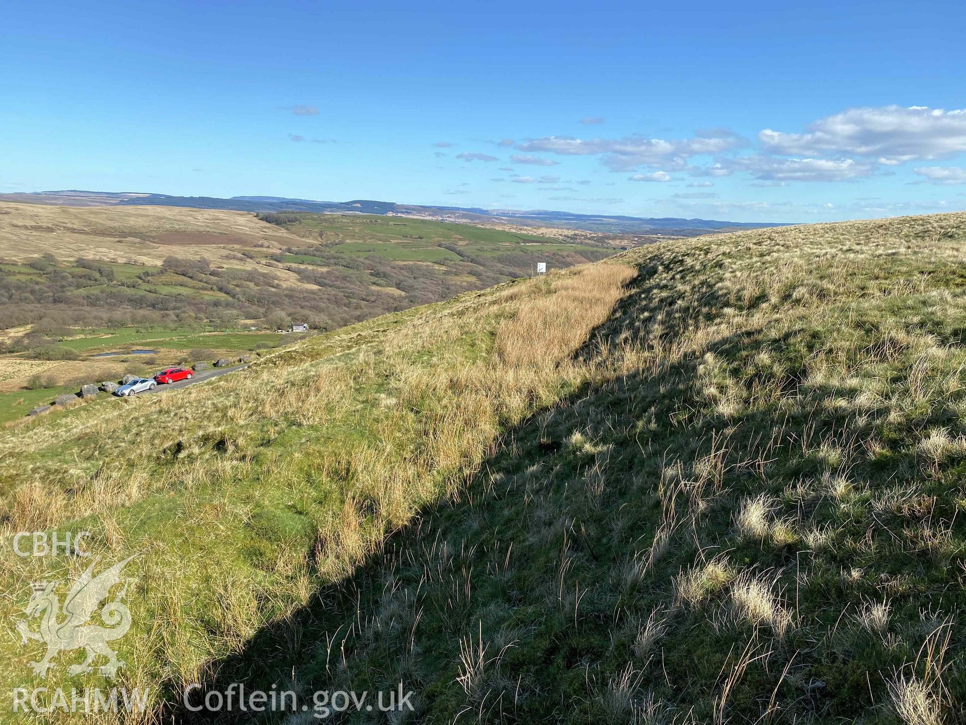 Digital photograph of Tor Clawdd Dyke, produced by Paul Davis in 2020