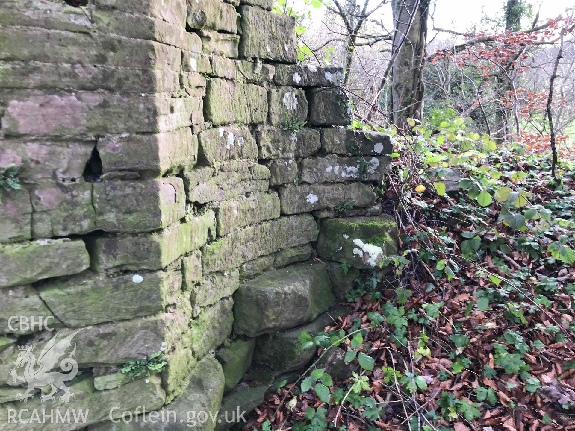 Digital photograph of newel stair at Cas Troggy Castle, produced by Paul Davis in 2020