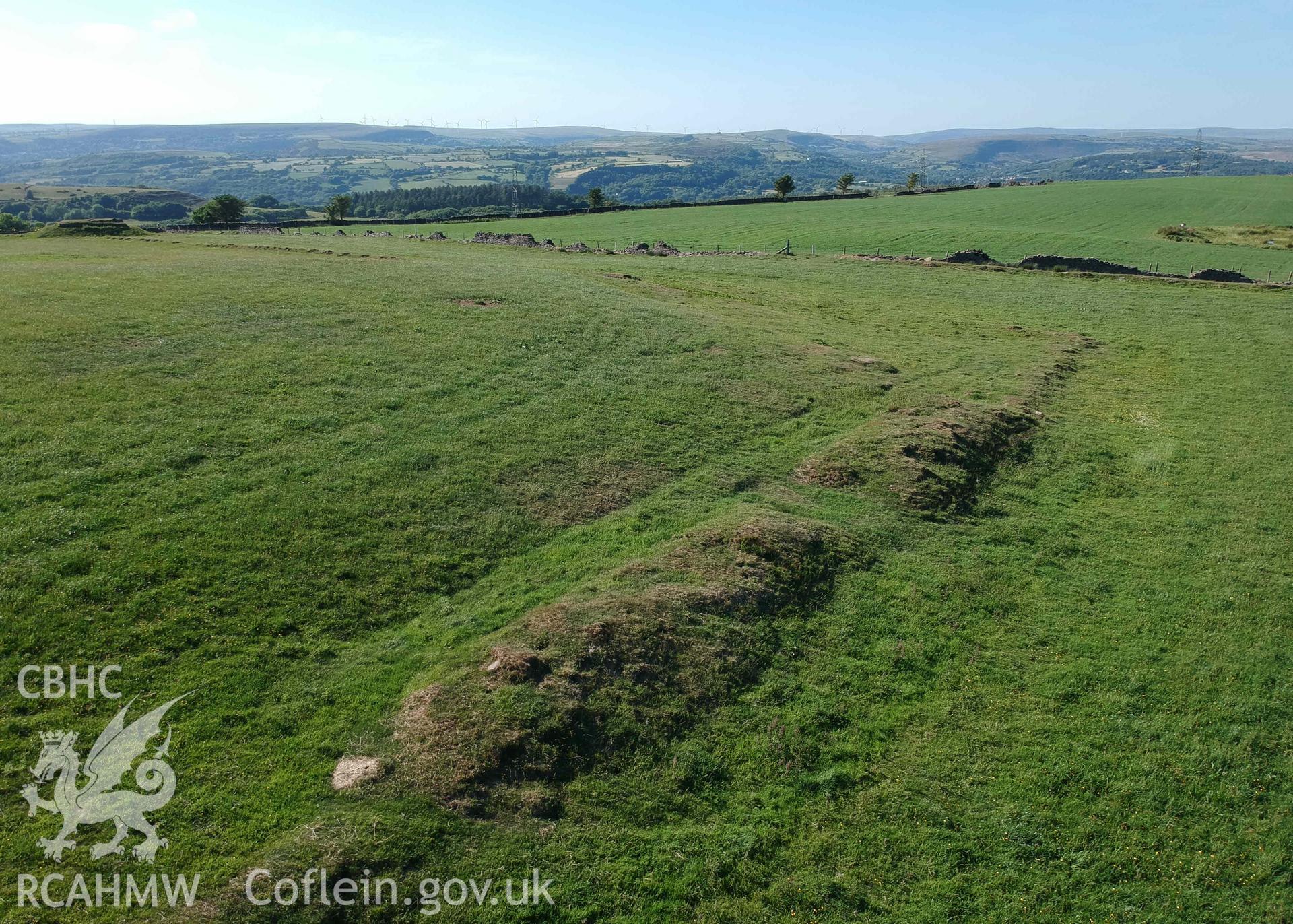 Digital photograph showing Mynydd Drumau pillow mounds. Produced by Paul Davis in 2020