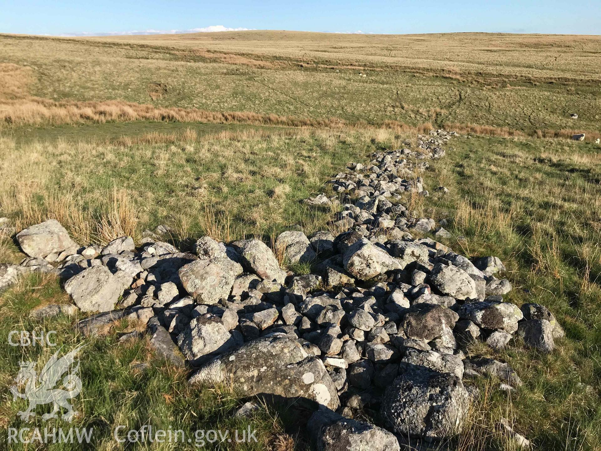 Digital photograph of Cefn Sychbant walls. Produced by Paul Davis in 2020