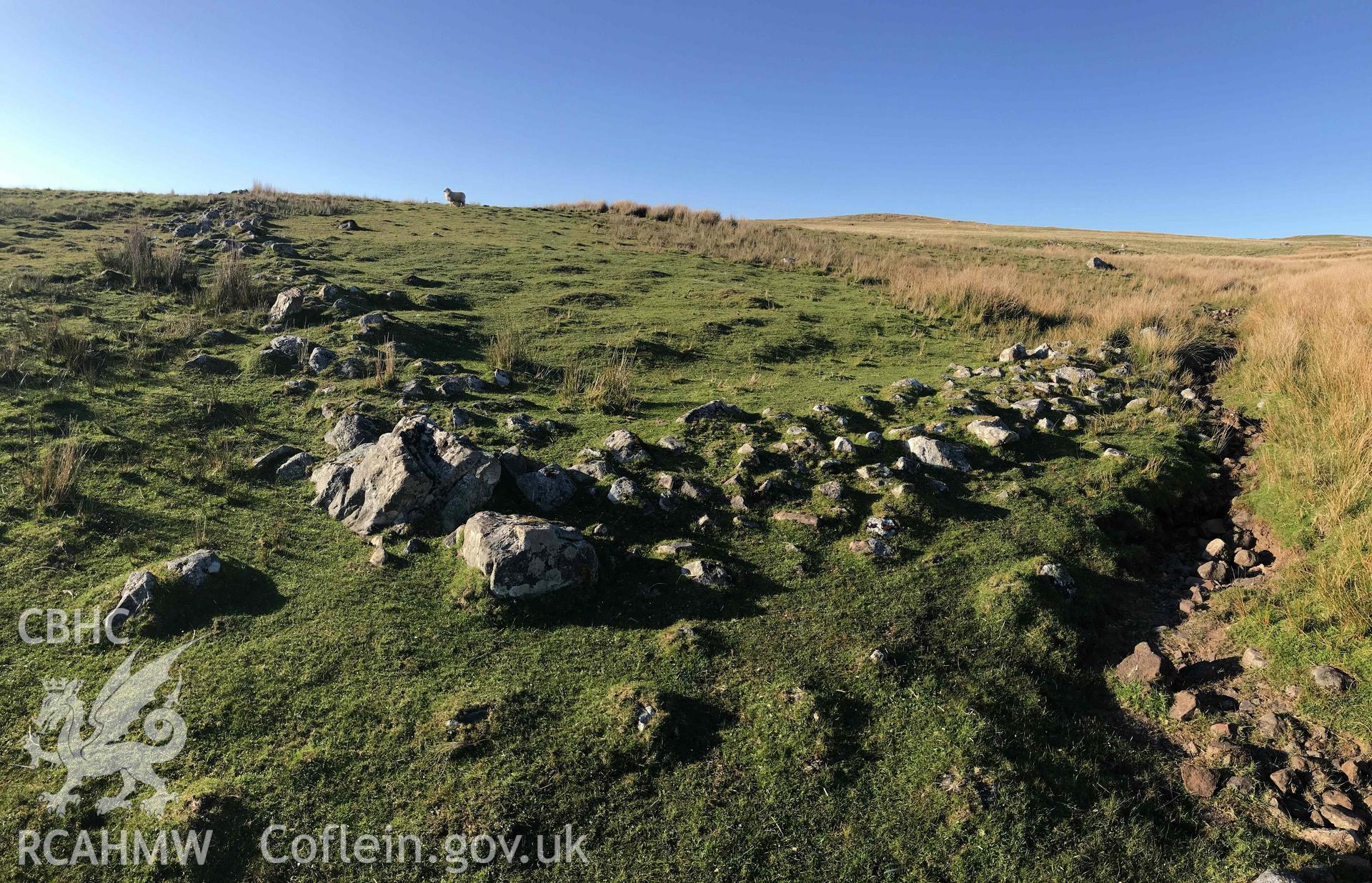 Digital photograph of Cefn Sychbant walls. Produced by Paul Davis in 2020