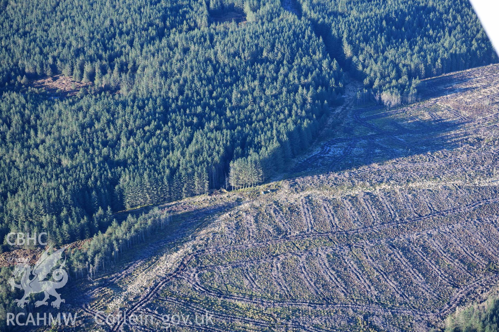 Oblique aerial photograph of Esgair Wen conducted taken the Royal Commission’s programme of archaeological aerial reconnaissance by Toby Driver on 17th January 2022. (Possible missed target.)