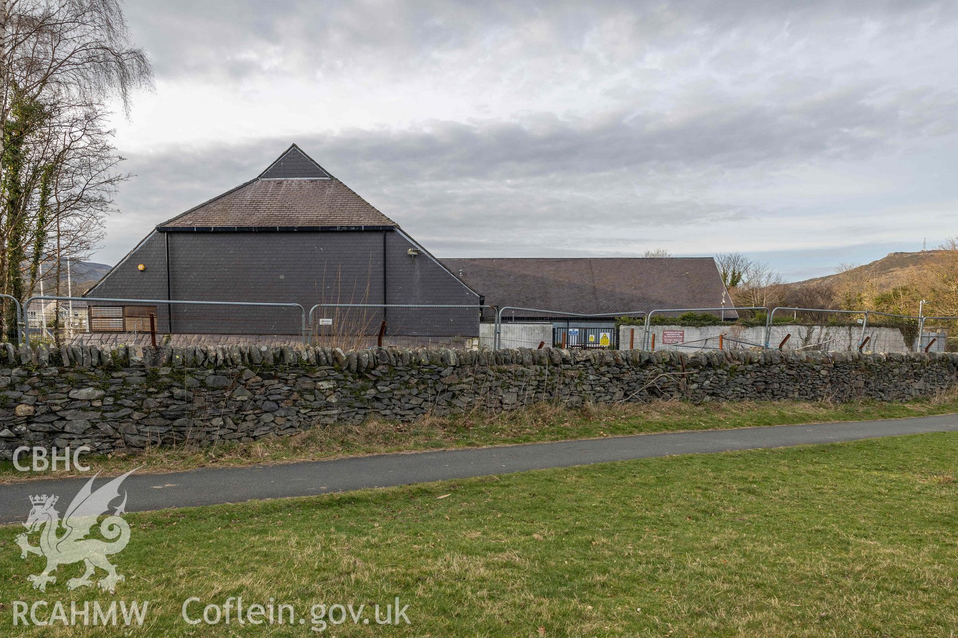 Digital photo (exterior) from a survey record of Electric Mountain Visitor Centre, Llanberis, produced in February 2023 as part of planning conditions for Gwynedd Planning Authority, reference: C22/0239/15/LL.