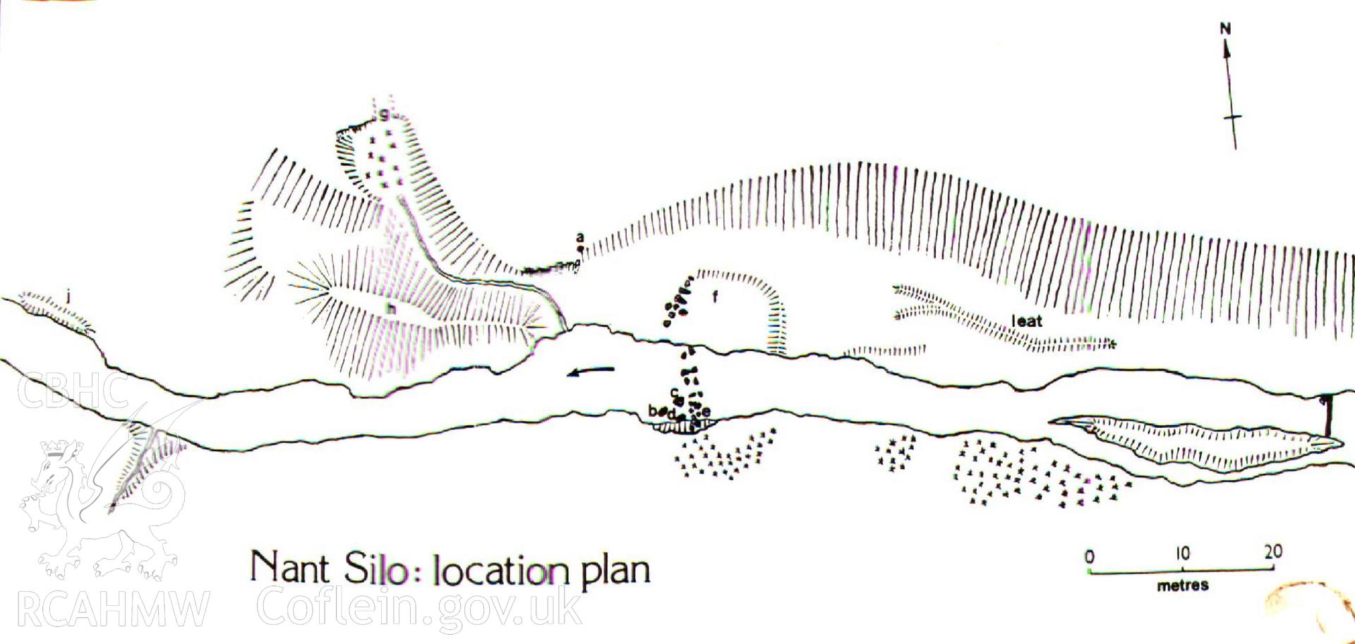 Digital image of early, but undated stamp mill site near Darren Mine: plan - Thorburn, 1987