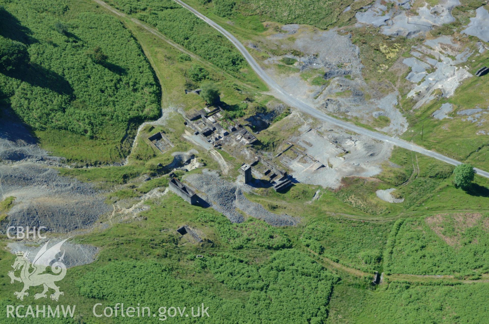 RCAHMW colour oblique aerial photograph of Bwlchglas mine, east of Talybont taken on 14/06/2004 by Toby Driver