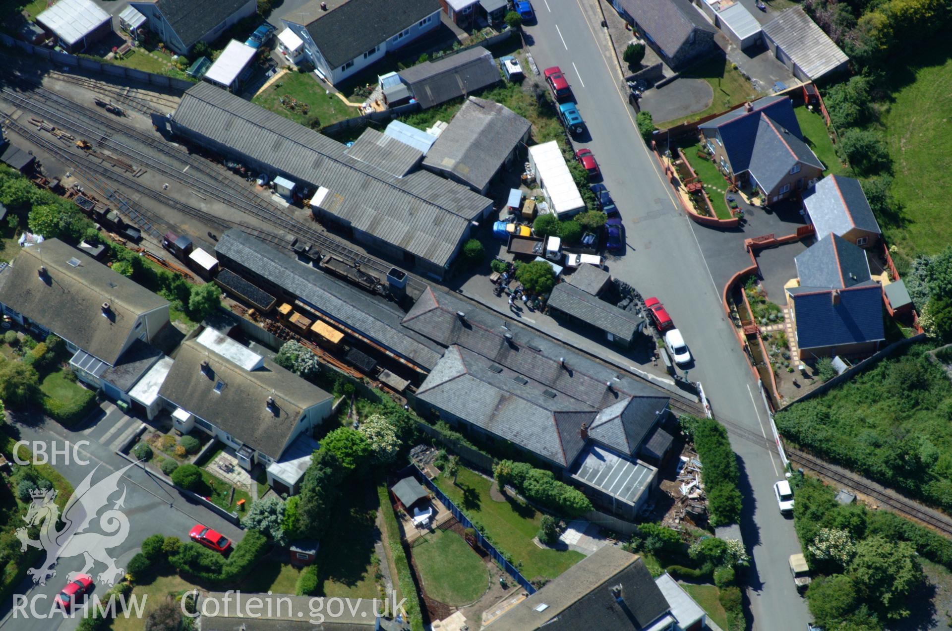 RCAHMW colour oblique aerial photograph of Towyn (Pendre) Station taken on 14/06/2004 by Toby Driver