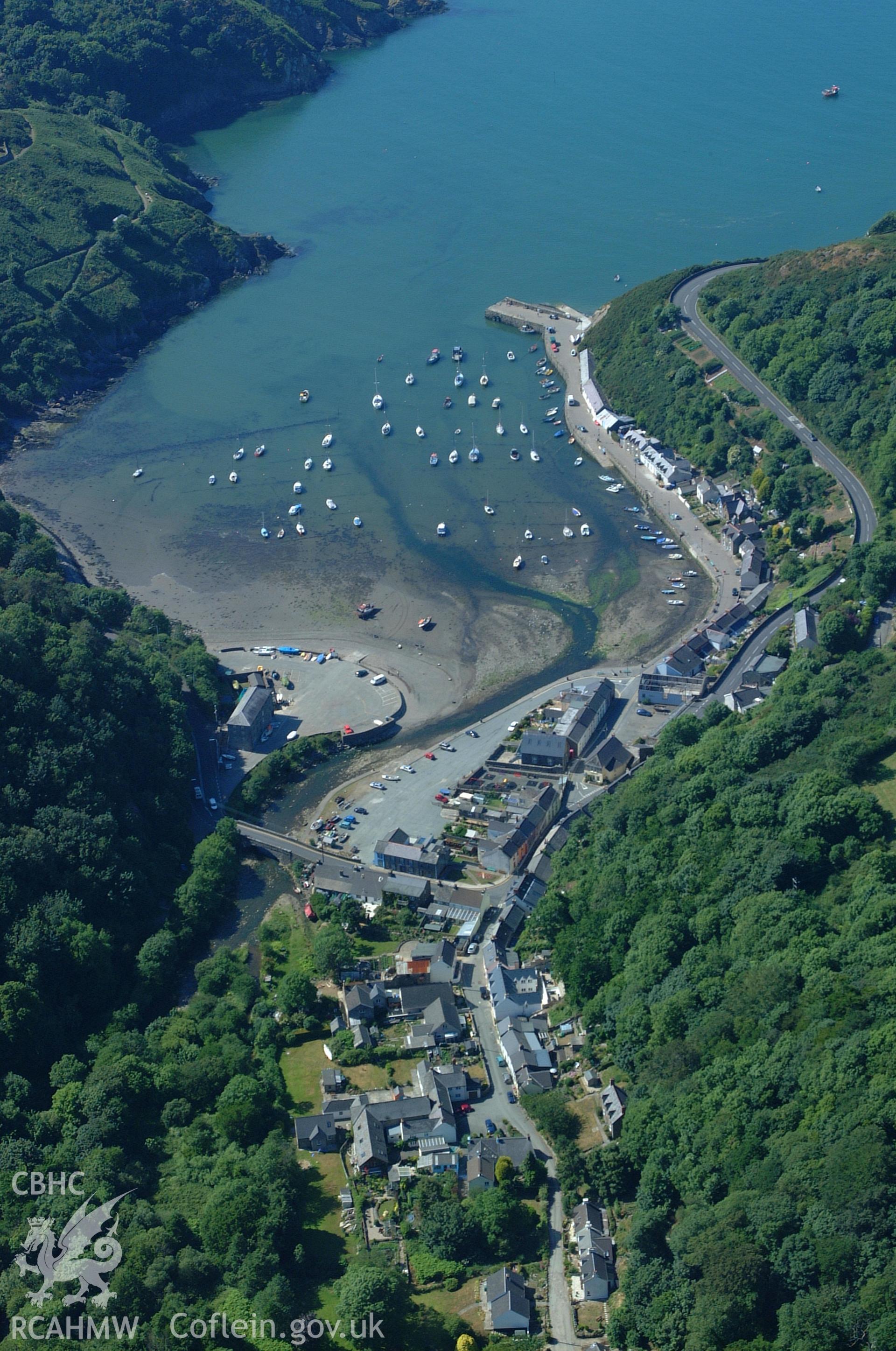 RCAHMW colour oblique aerial photograph of Fishguard Quay taken on 15/06/2004 by Toby Driver